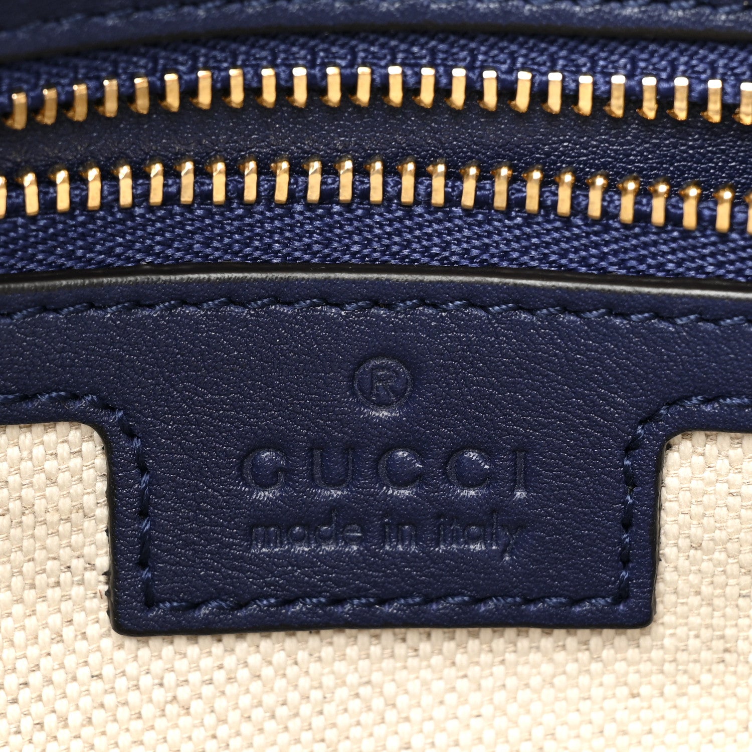 Gucci Aria Calfskin Web Large Attache Shoulder Bag Navy 7 of 10