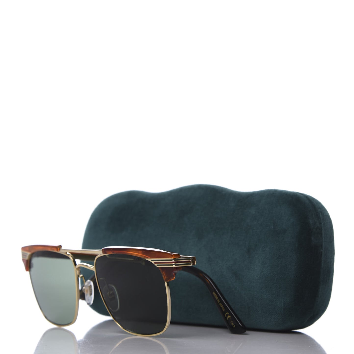 Acetate Square Frame Web Sunglasses GG0287S Light Tortoise