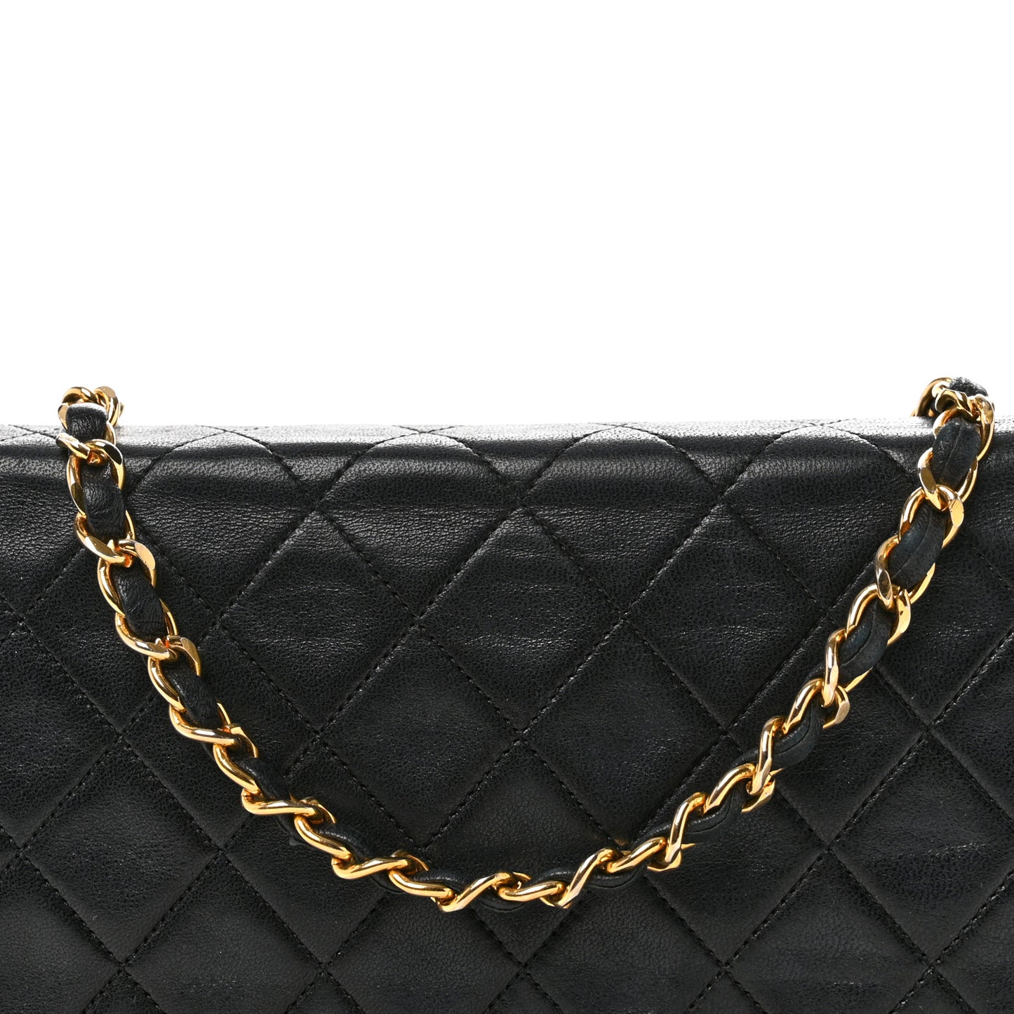 Lambskin Quilted Small Single Flap Black