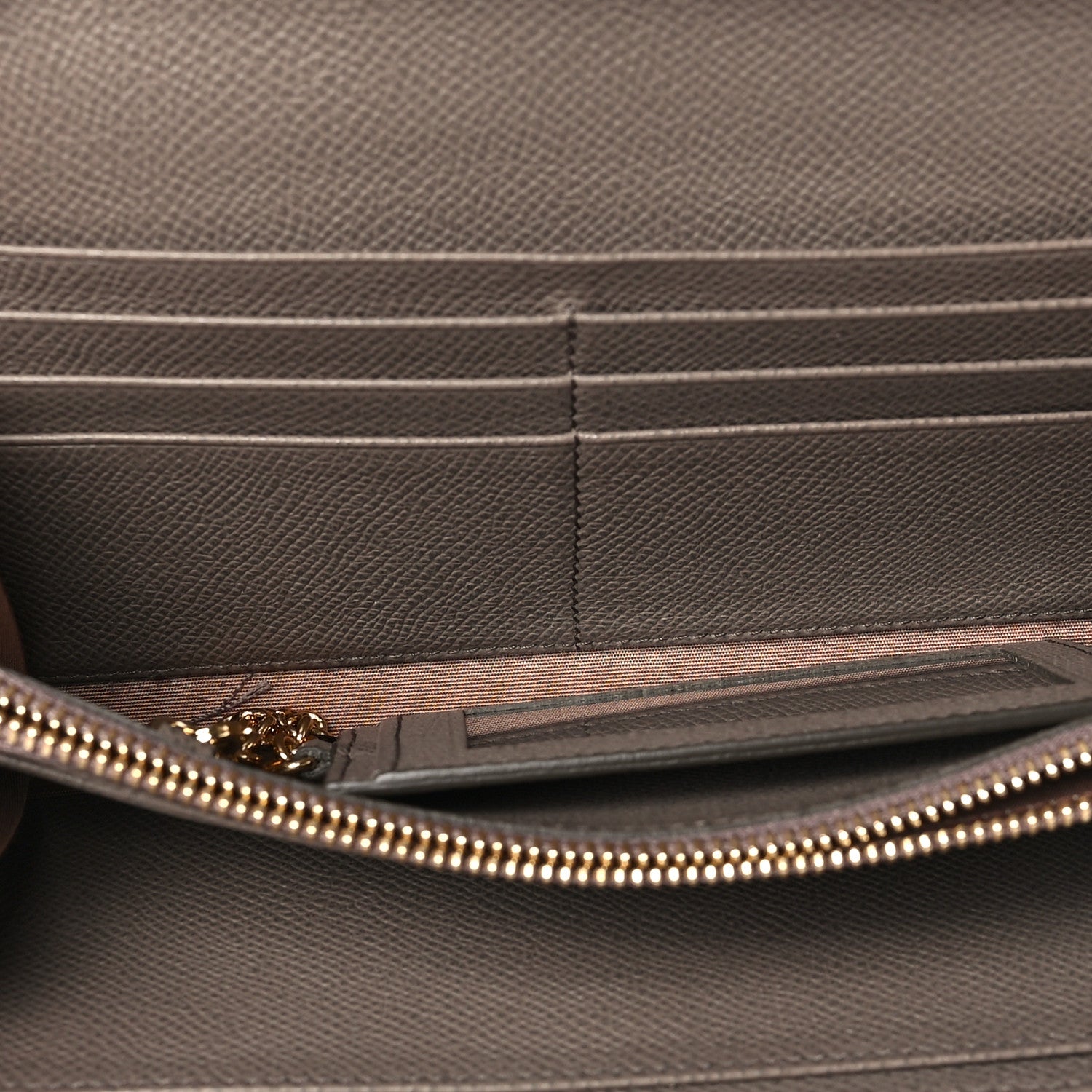 Salvatore Ferragamo Hammered Calfskin Gancini Wallet Caraway Seed 5 of 7