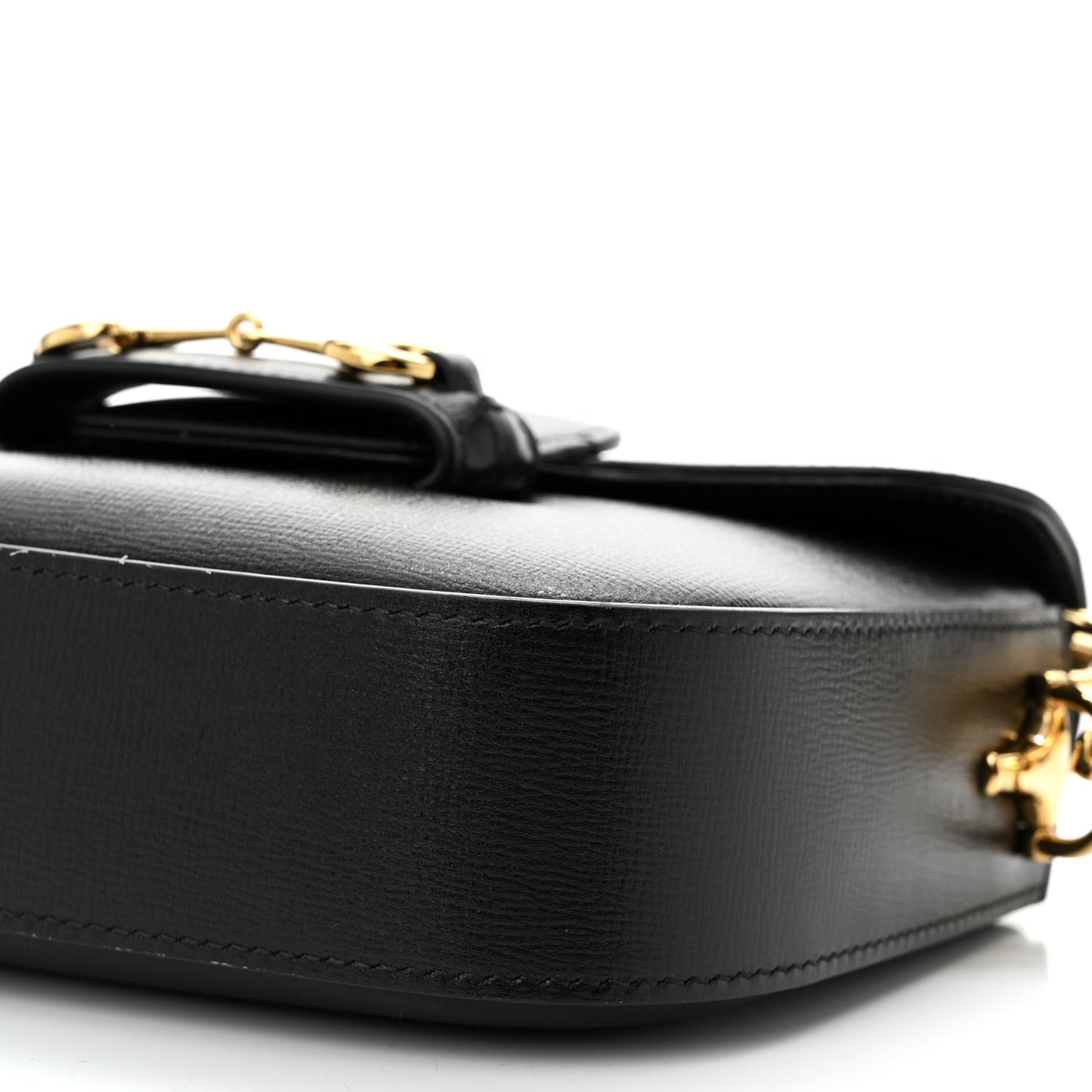 Azalea Calfskin Web Mini Horsebit 1955 Shoulder Bag Black