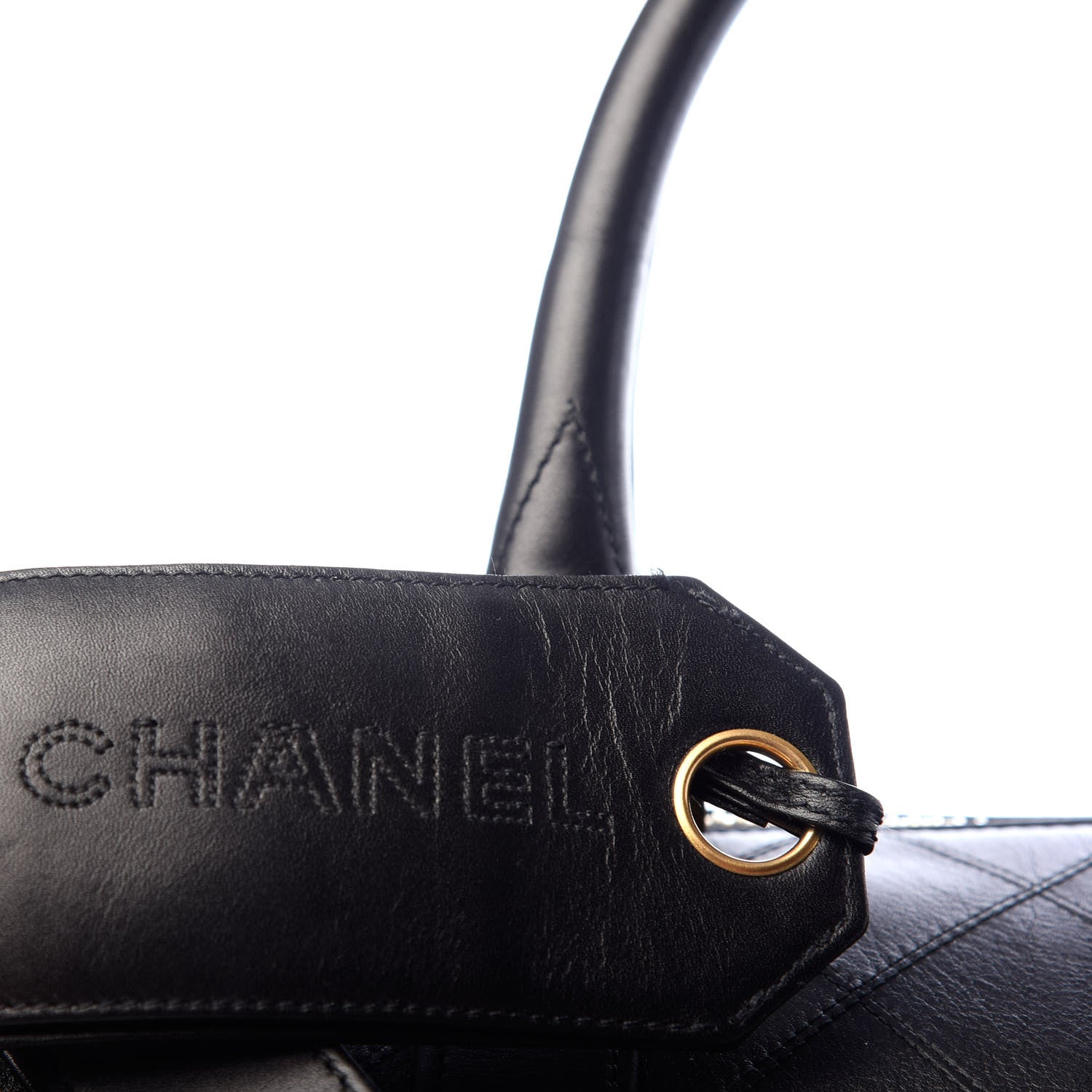 Chanel Calfskin Diamond Stitched Duffle Bag Black 7 of 9