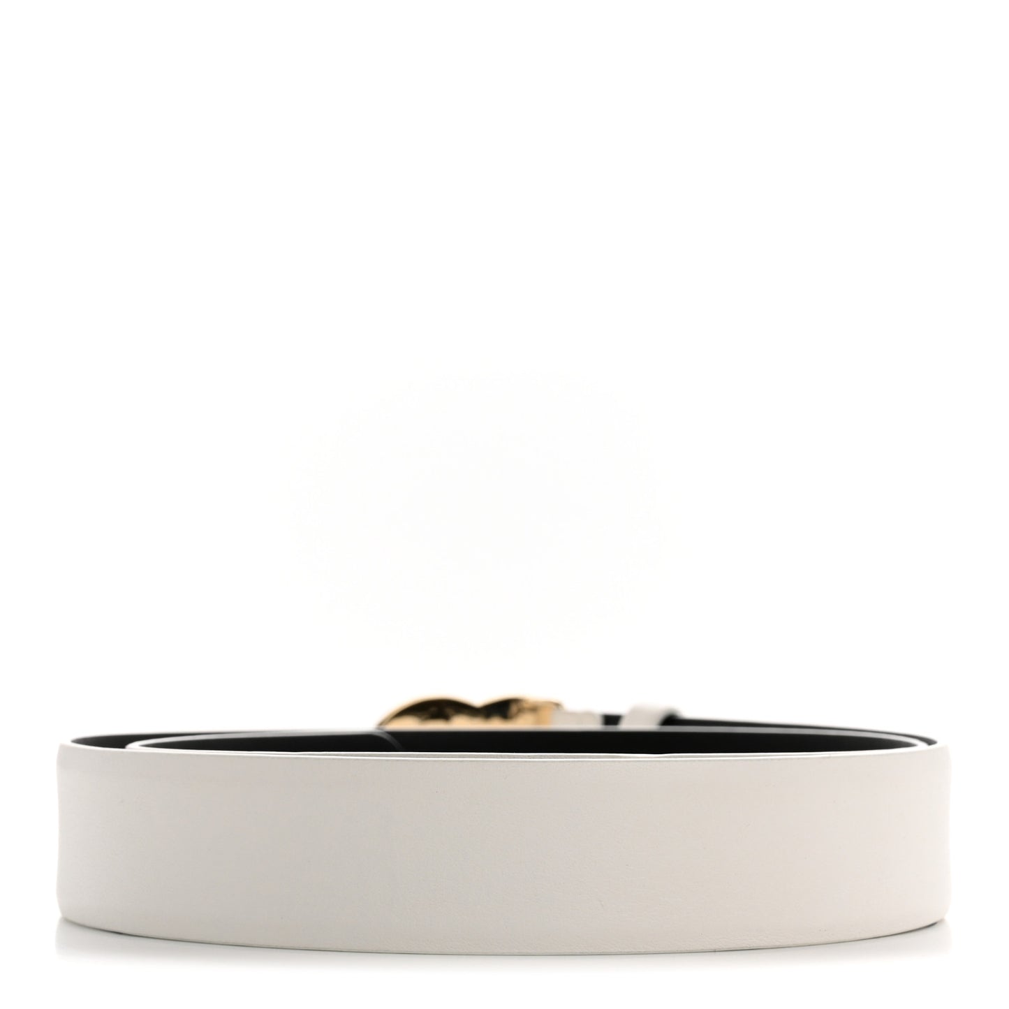 Calfskin Enamel CC Belt 80 32 White