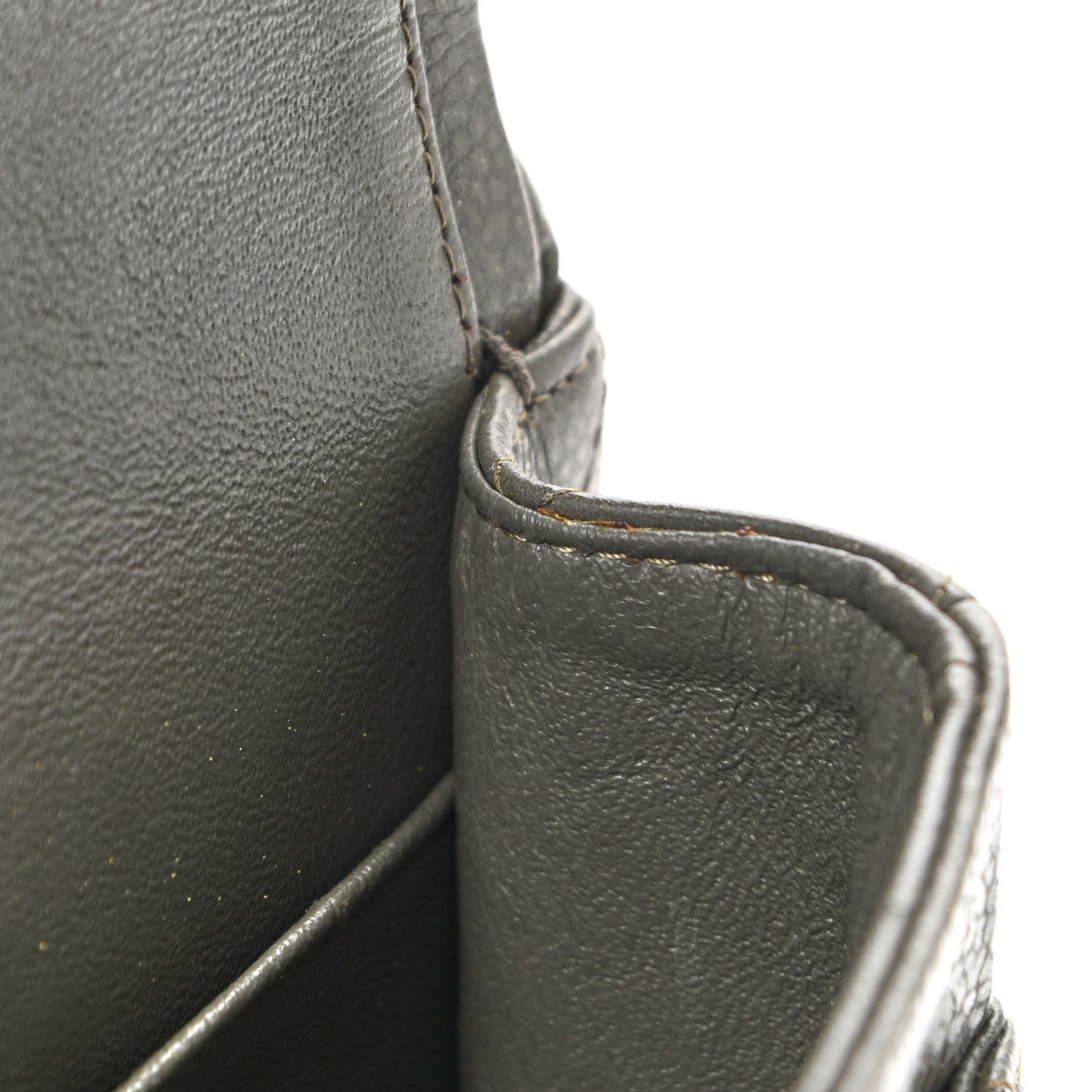 Caviar Quilted Medium Double Flap Dark Grey