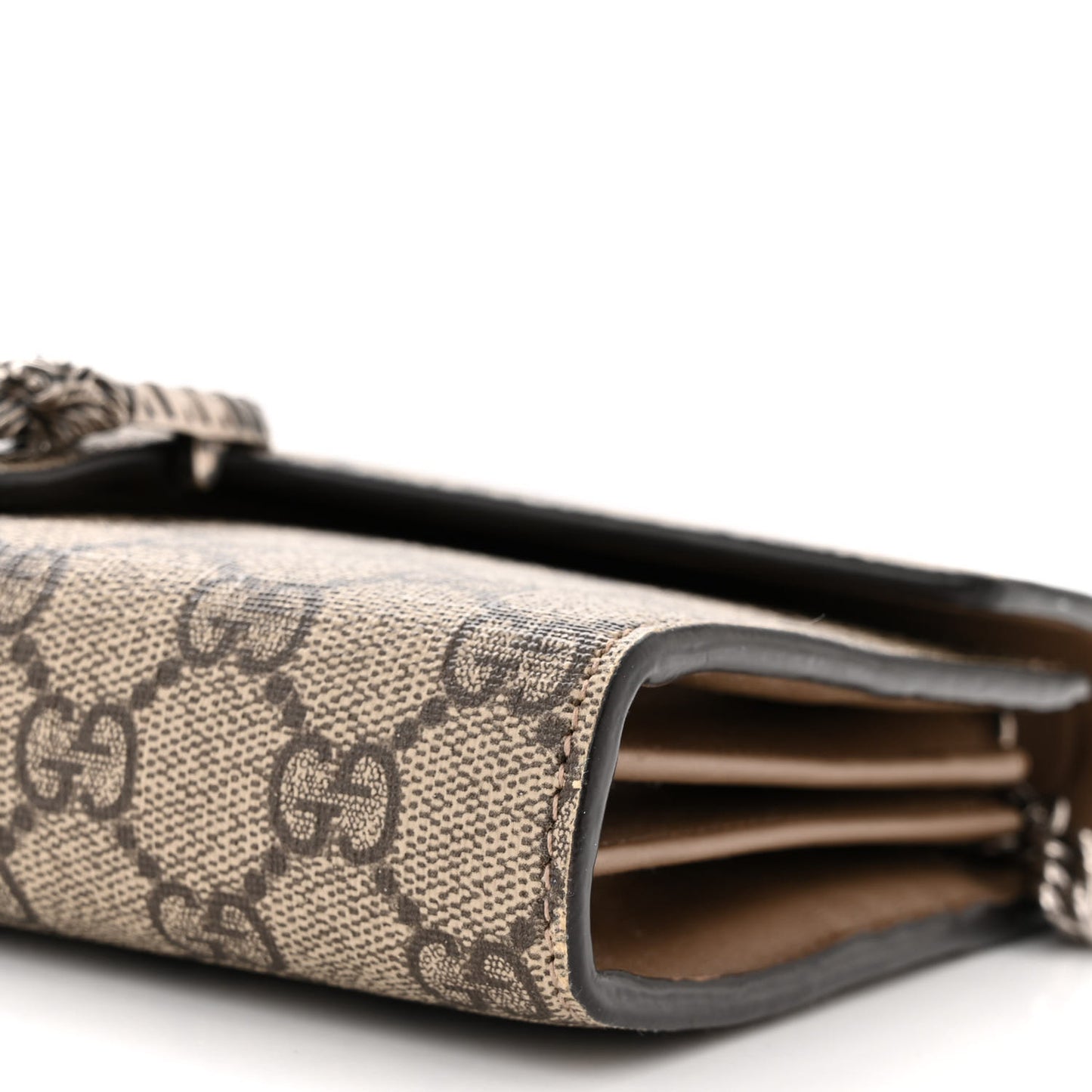 GG Supreme Monogram Mini Dionysus Chain Wallet Beige Taupe