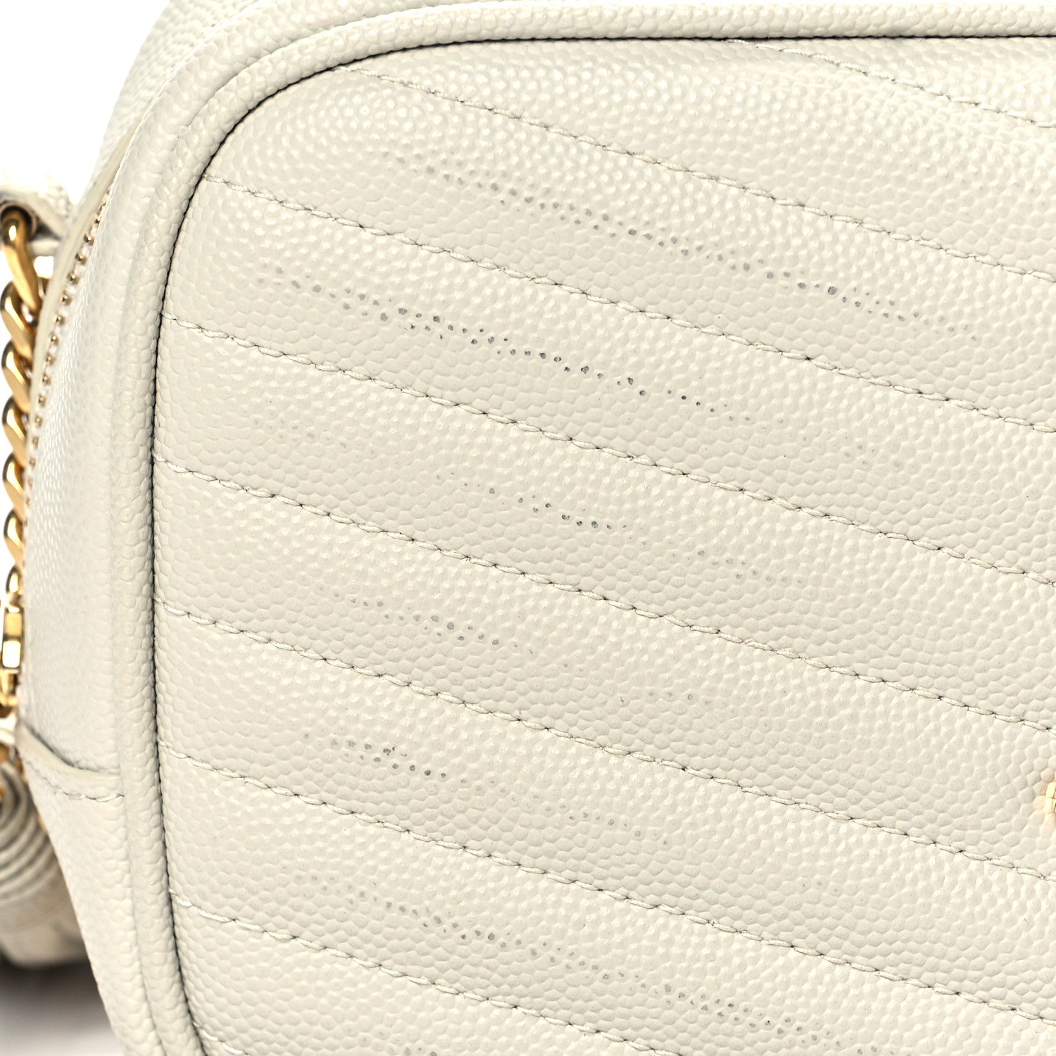 Saint Laurent Grain De Poudre Matelasse Monogram Mini Lou Camera Bag Crema Soft 10 of 12