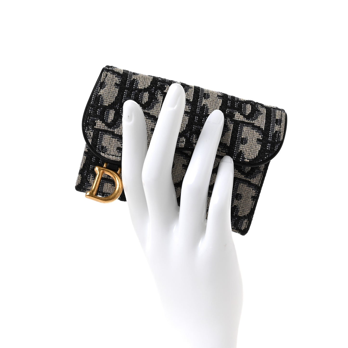 Oblique Saddle Card Holder Blue