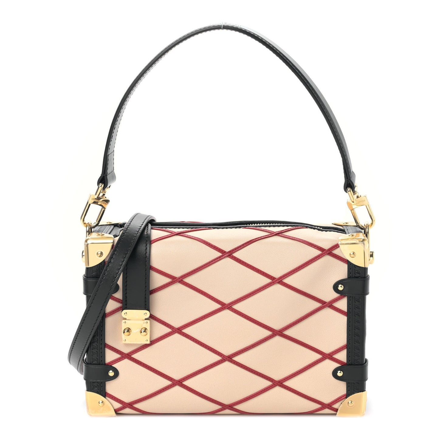 Lambskin Malletage Side Trunk MM Beige Red