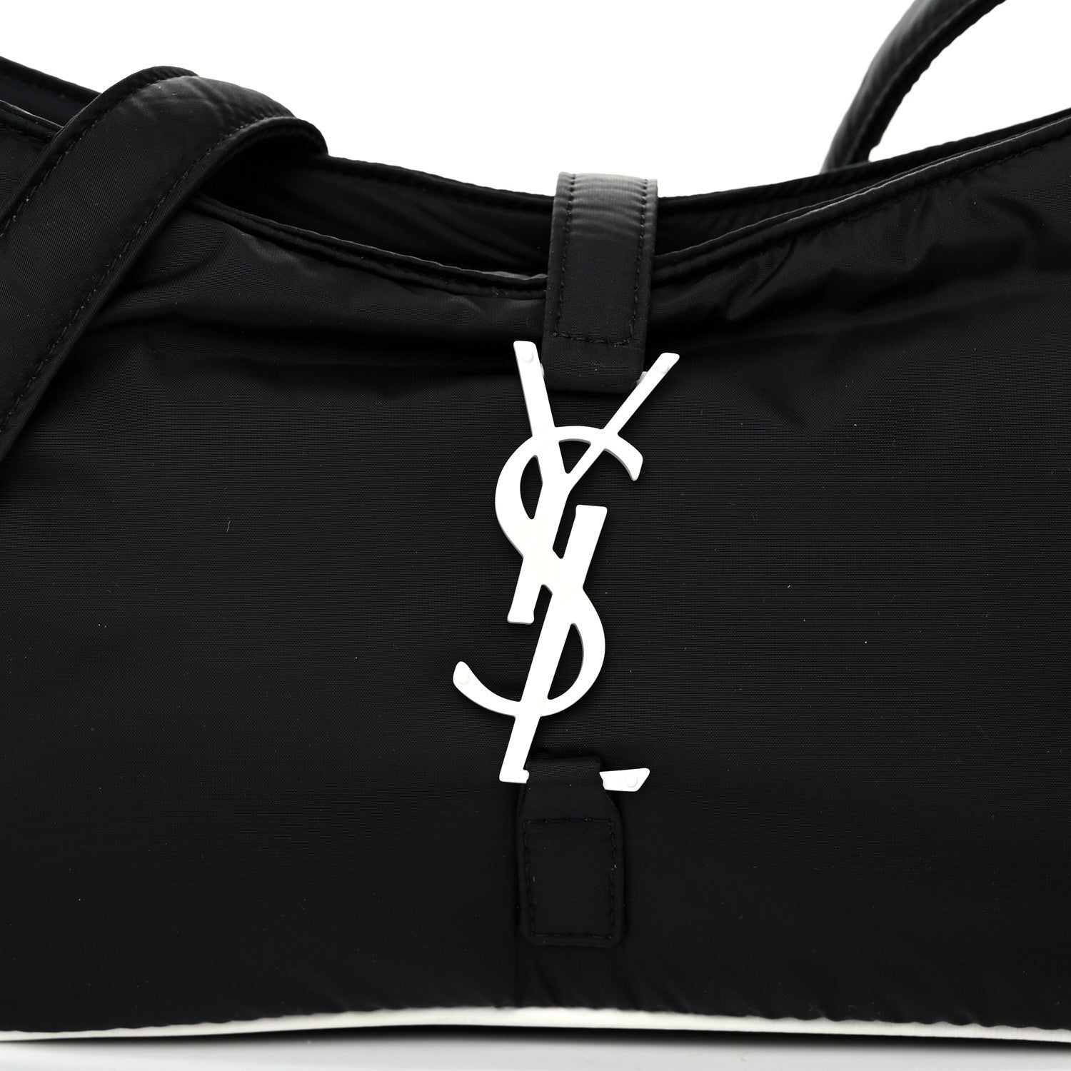 Saint Laurent Econyl Nylon Le 5 A 7 Hobo Black White 8 of 10