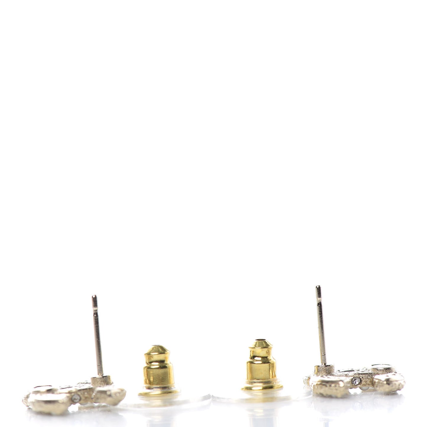 Pearl Crystal CC Earrings Light Gold