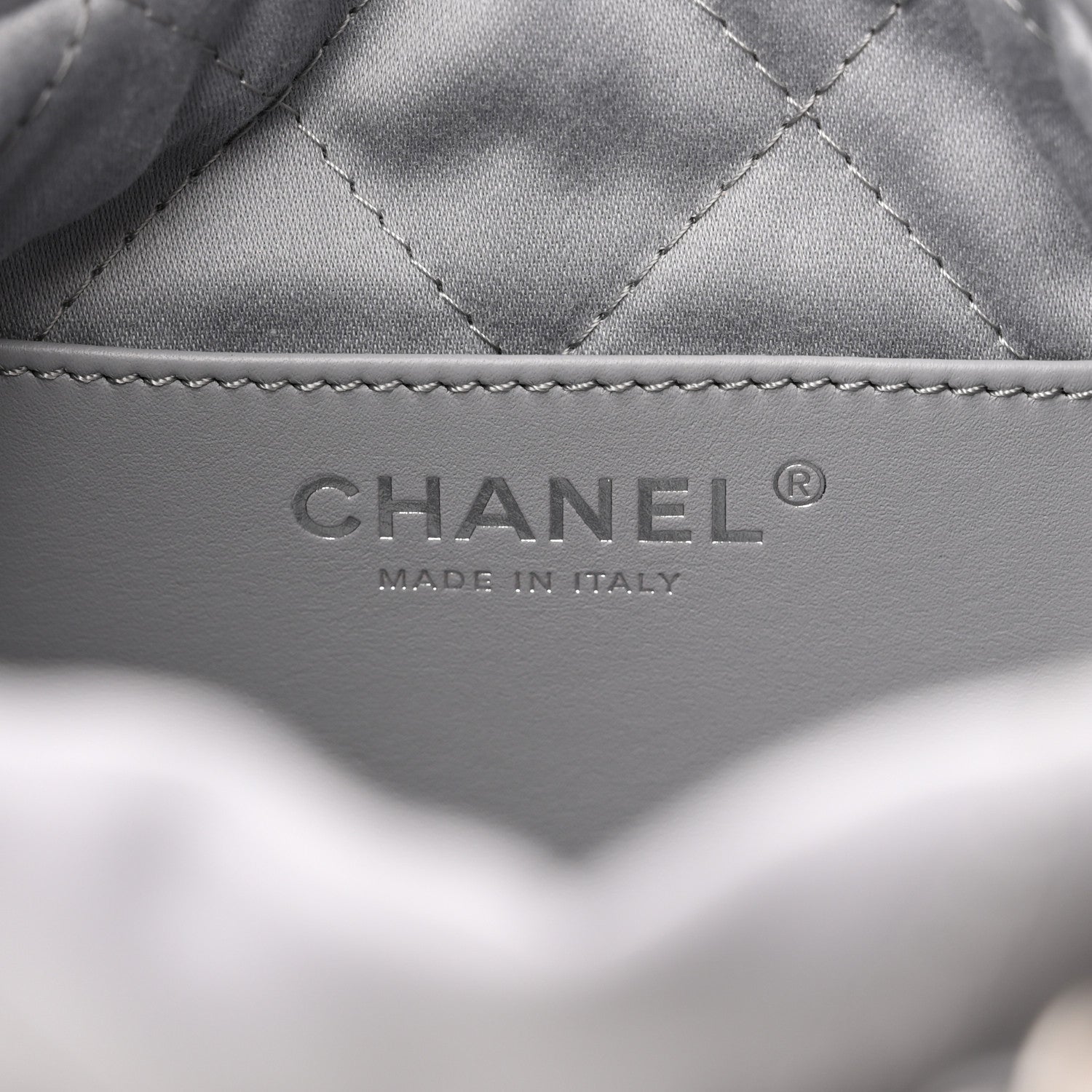 Chanel Shiny Calfskin Quilted Mini Chanel 22 Grey 6 of 10