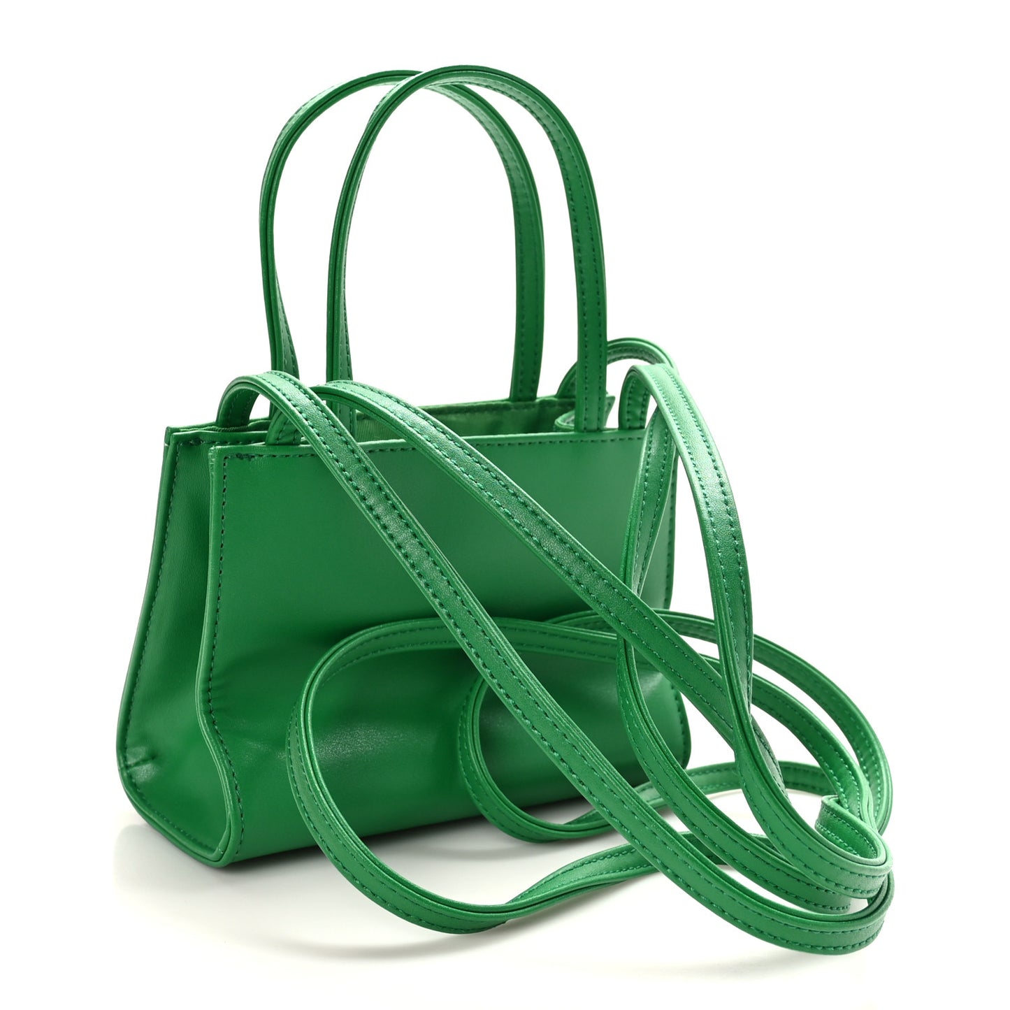 Vegan Leather Small Shopping Bag Greenscreen
