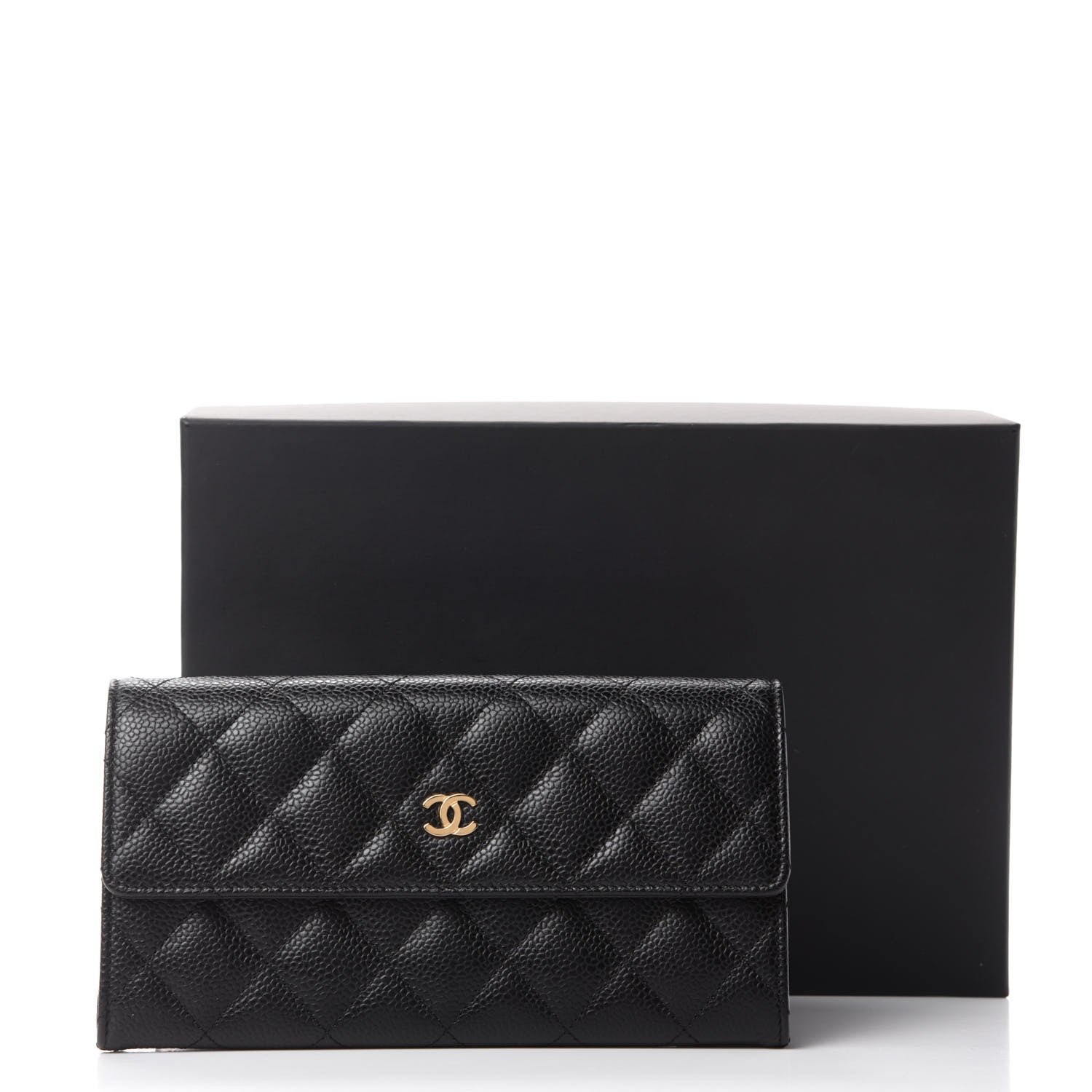 Chanel Caviar Quilted Large Gusset Flap Wallet Black 9 of 9