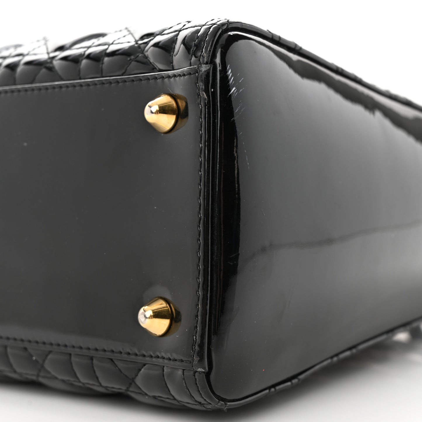 Patent Cannage Large Lady Dior Black