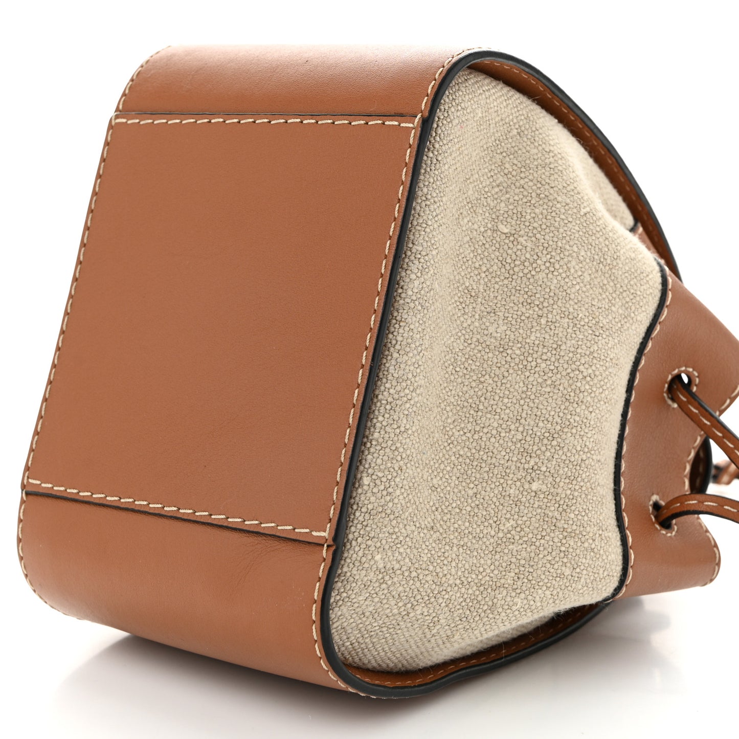 Calfskin Canvas Mini Hammock Shoulder Bag Natural Tan