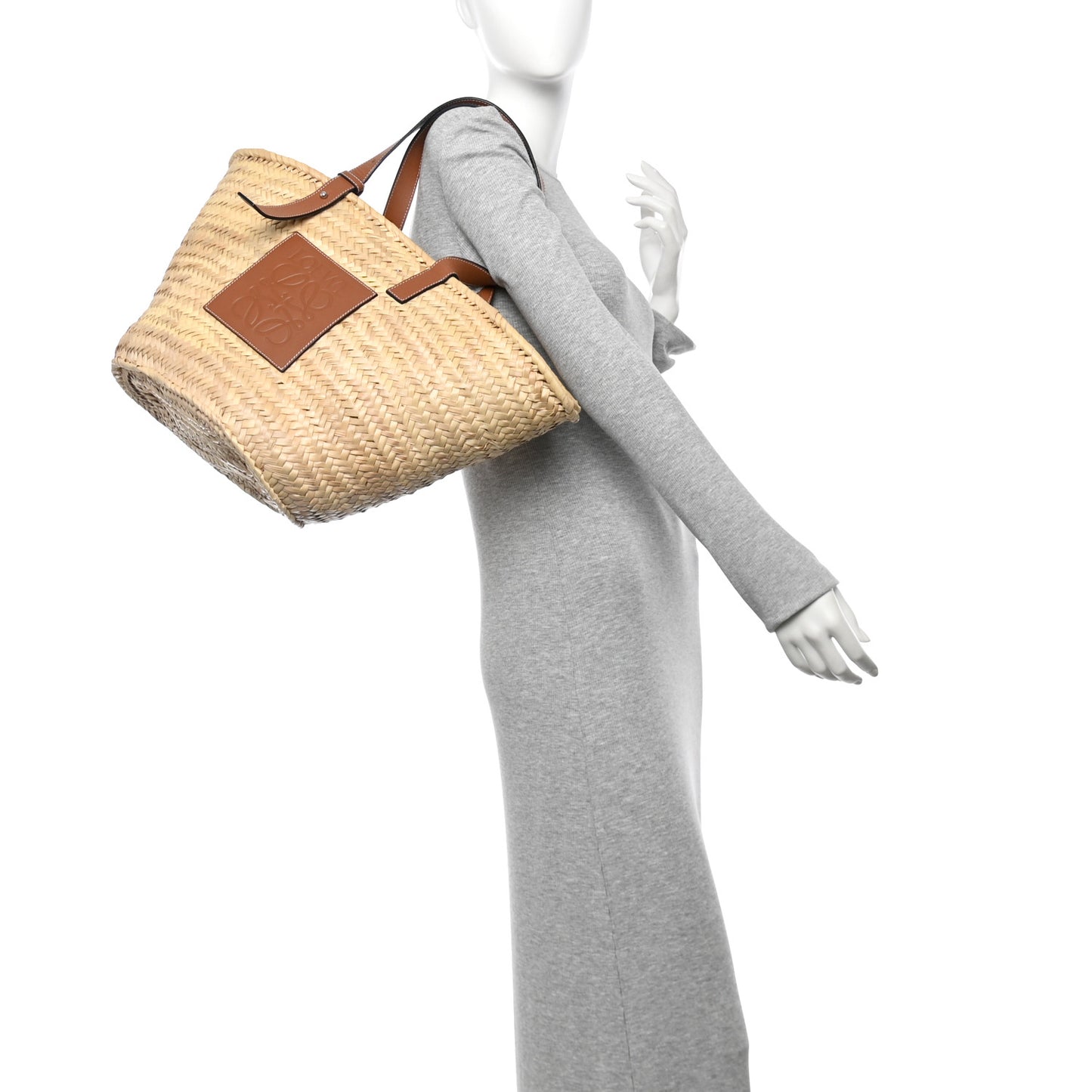 Raffia Basket Tote Bag Natural Tan