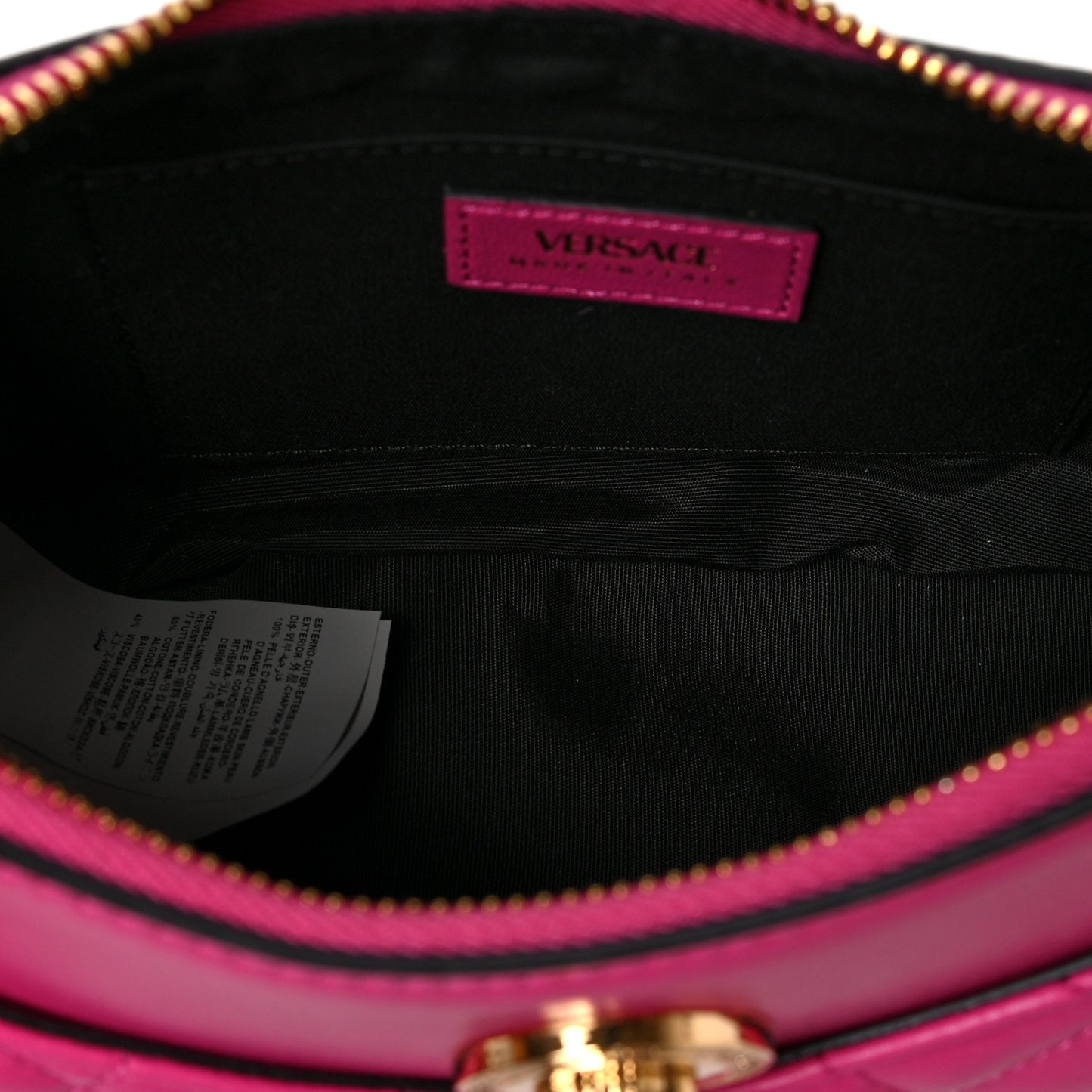 Nappa Quilted Medusa Shoulder Bag Fuchsia