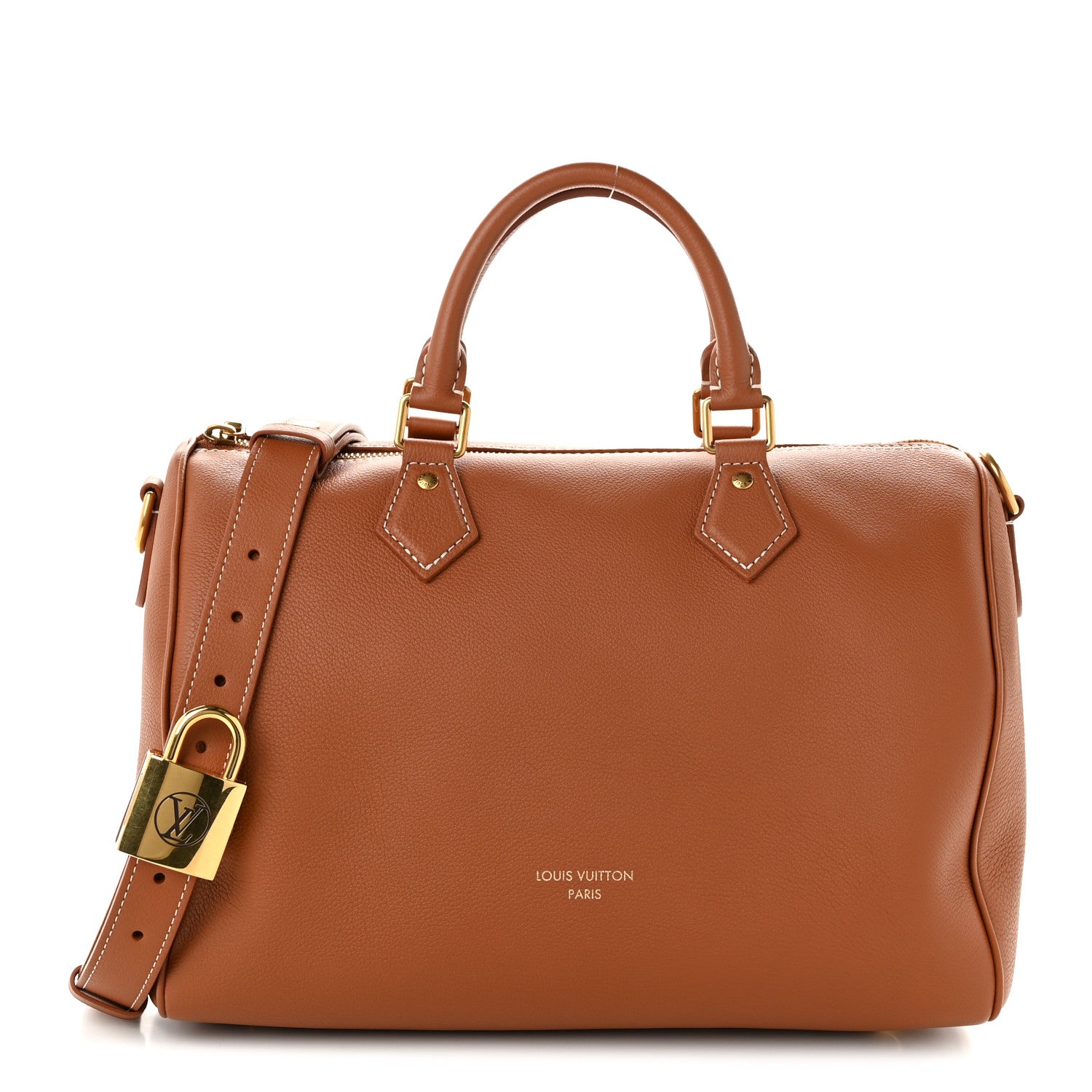 Louis Vuitton Grained Calfskin Low Key Speedy 30 Cognac 1942255