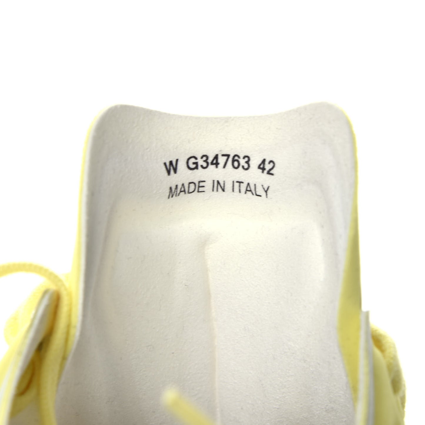 Calfskin Mesh Lycra Logo Sneakers 42 Yellow