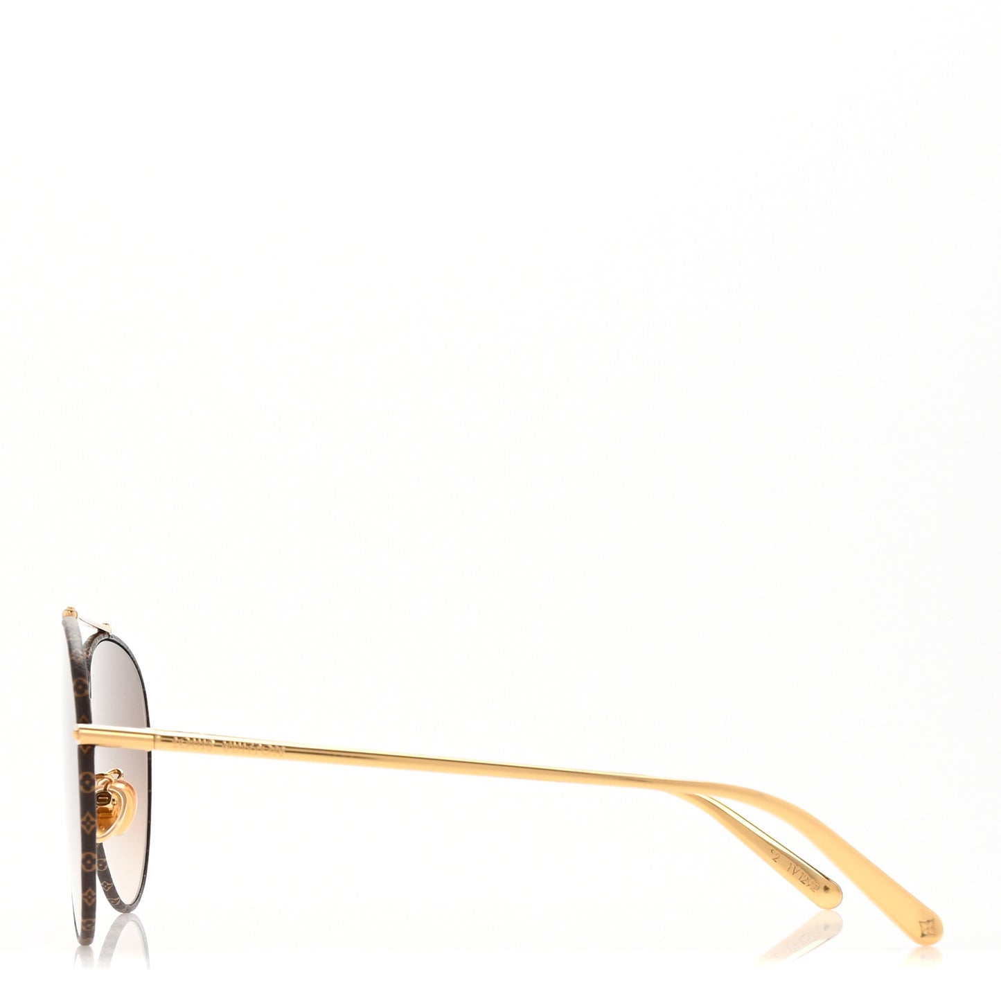 Metal Monogram LV First Pilot Sunglasses Z1712U Gold Brown