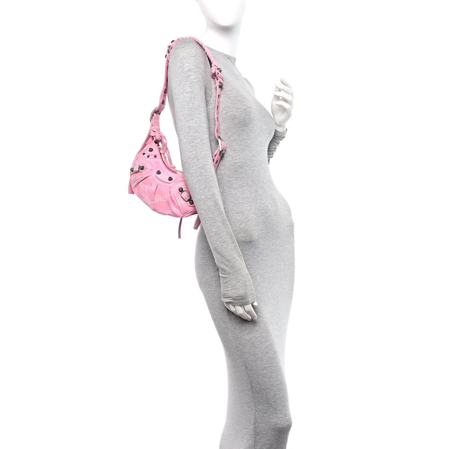 Denim BB Monogram Le Cagole Shoulder Bag XS Pink