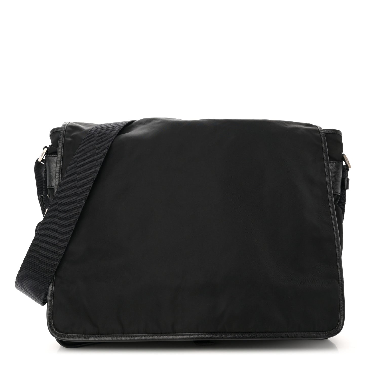 Tessuto Nylon Saffiano Logo Messenger Bag Black