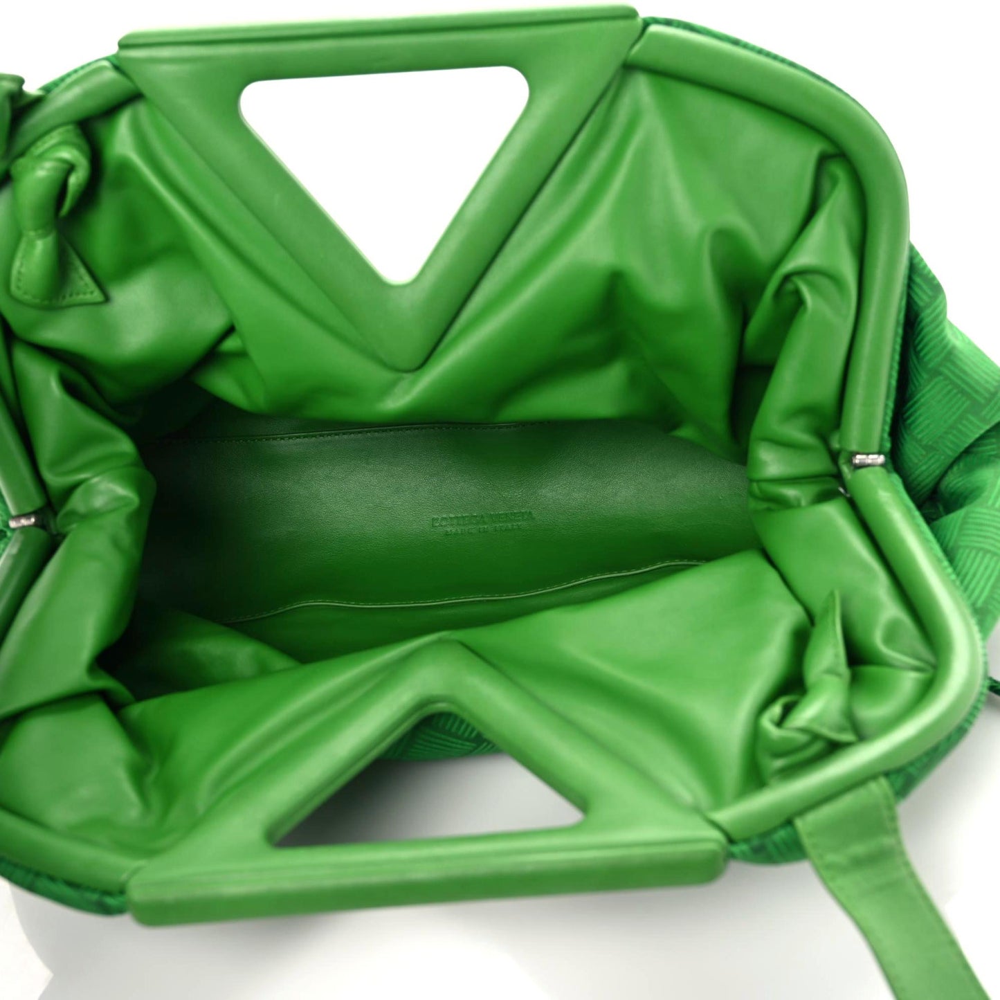 Fabric Intrecciato Medium The Point Triangle Bag Parakeet