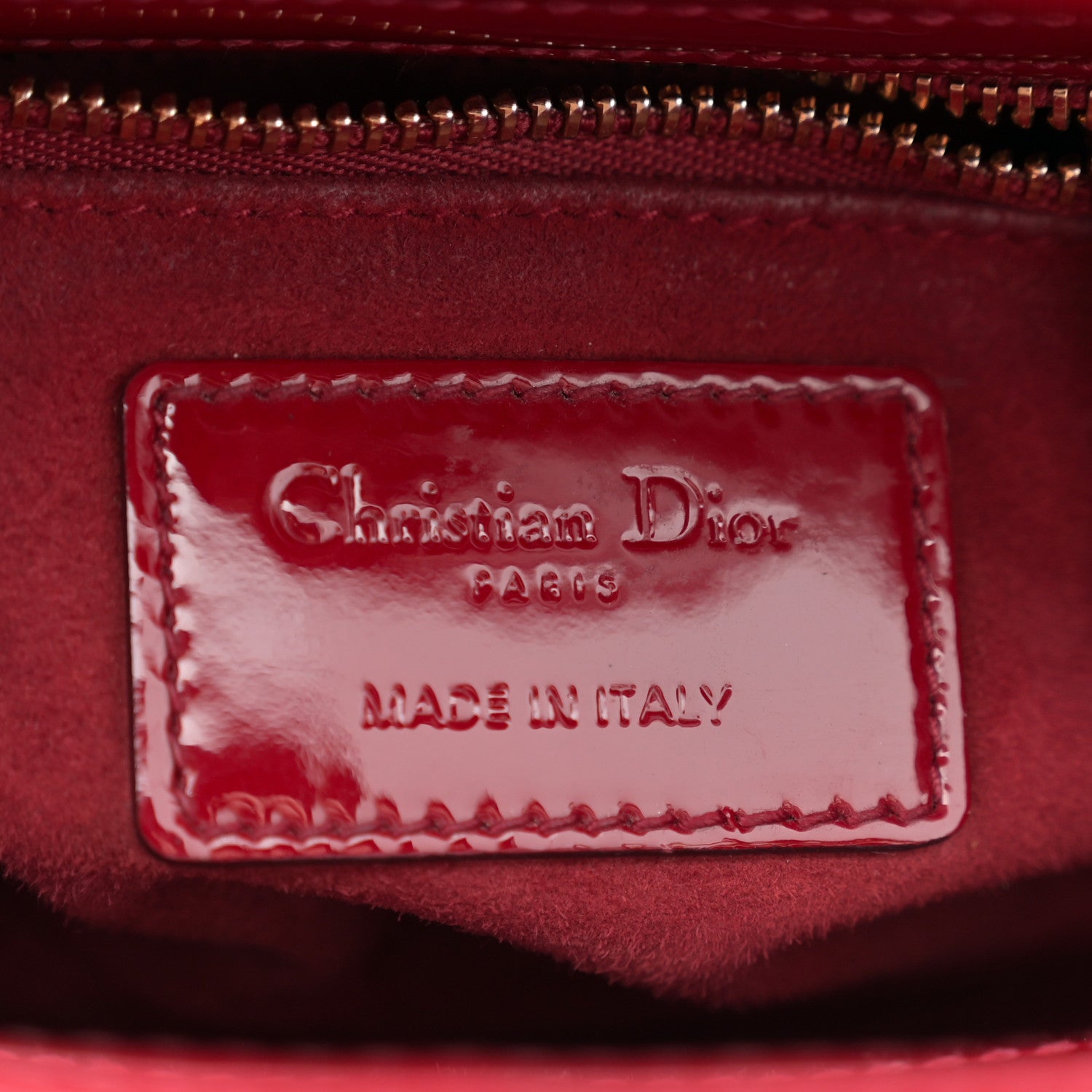 Christian Dior Patent Cannage Mini Lady Dior Red 5 of 11