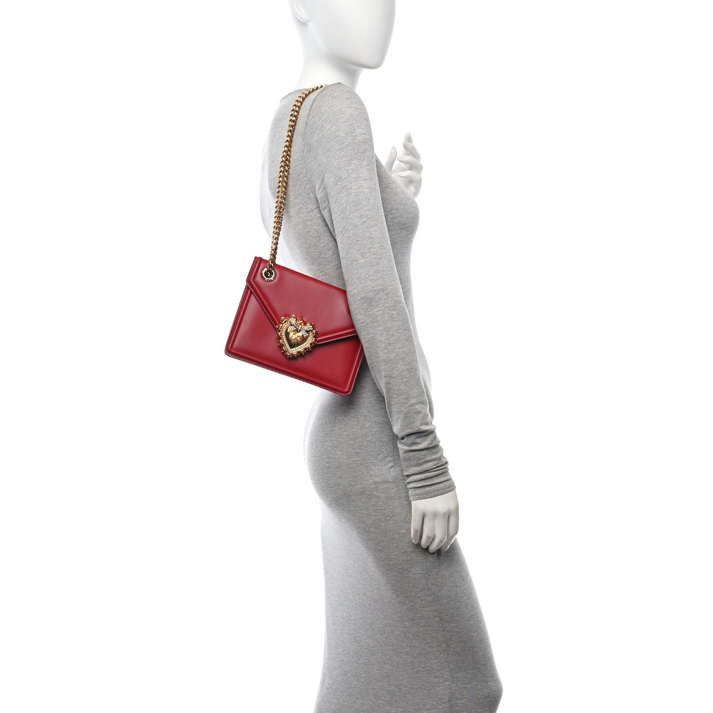 Smooth Calfskin Mini Devotion Crossbody Bag Rosso Papavero