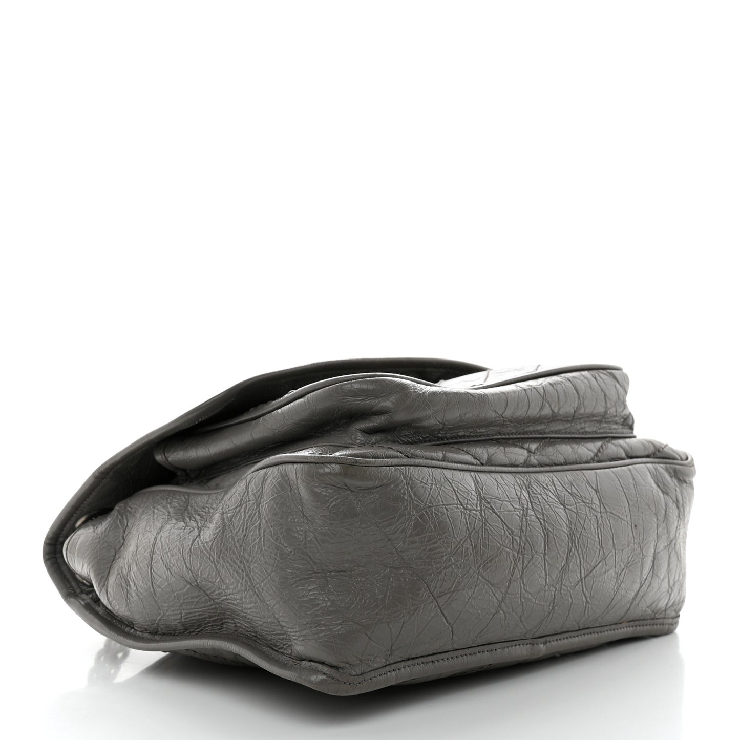 Crinkled Calfskin Matelasse Monogram Medium Niki Chain Satchel Fog