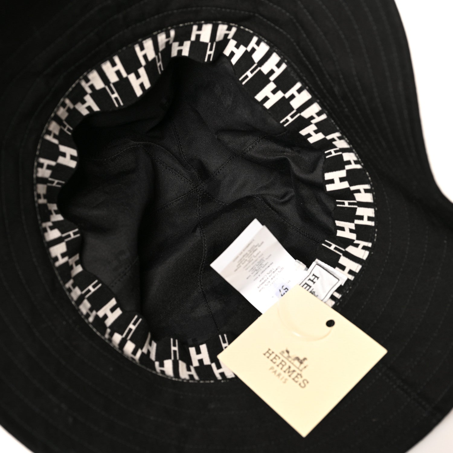 Hermes Cotton Eden Bucket Hat 57 Black 7 of 8