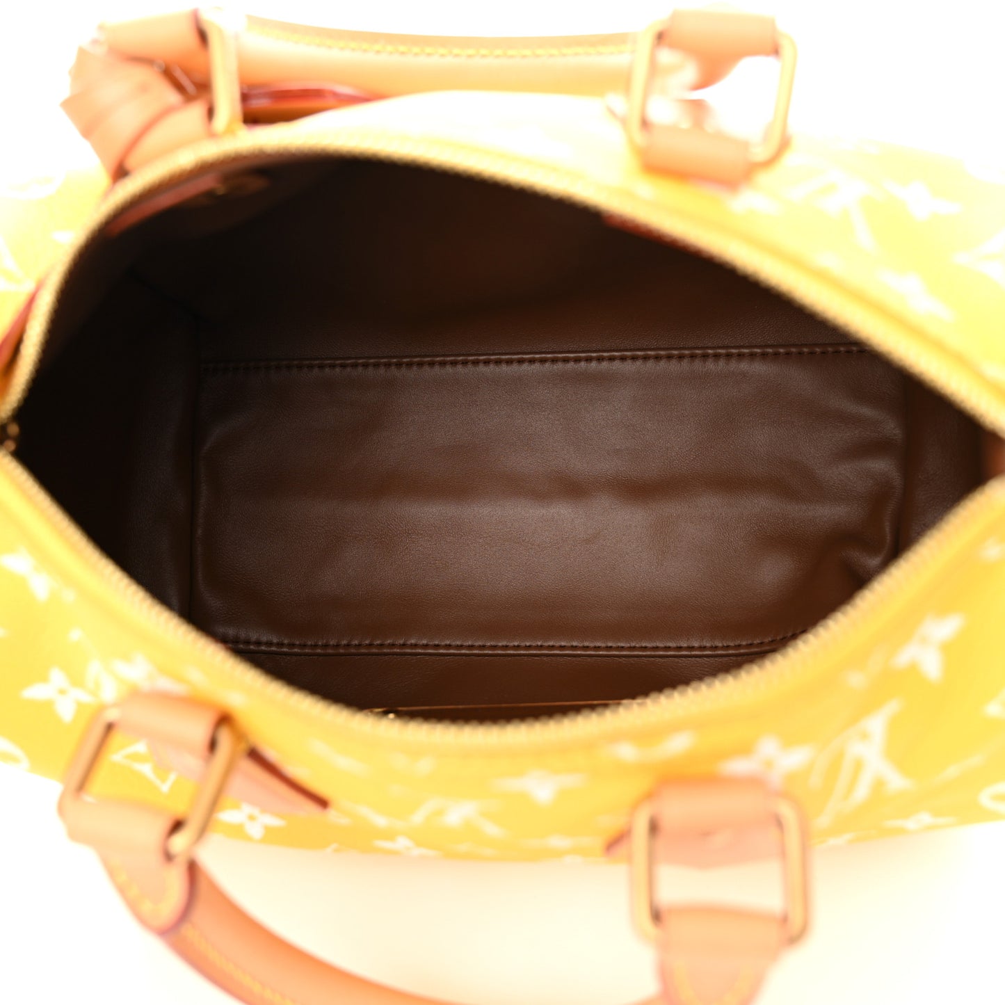Calfskin Monogram Speedy P9 Bandouliere 25 Jaune Mat