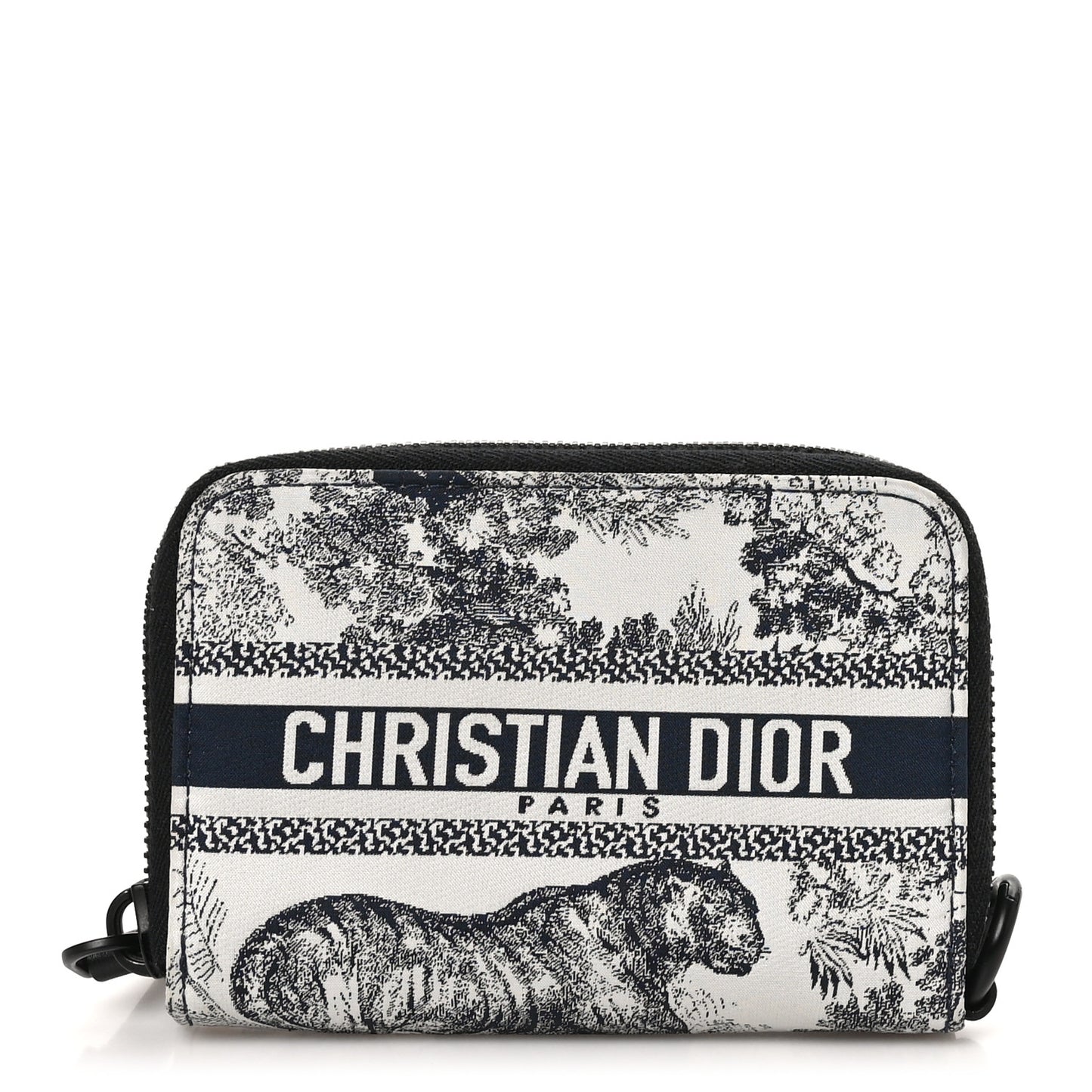 Technical Fabric Embroidered Toile De Jouy DiorTravel Detachable Card Holder Blue