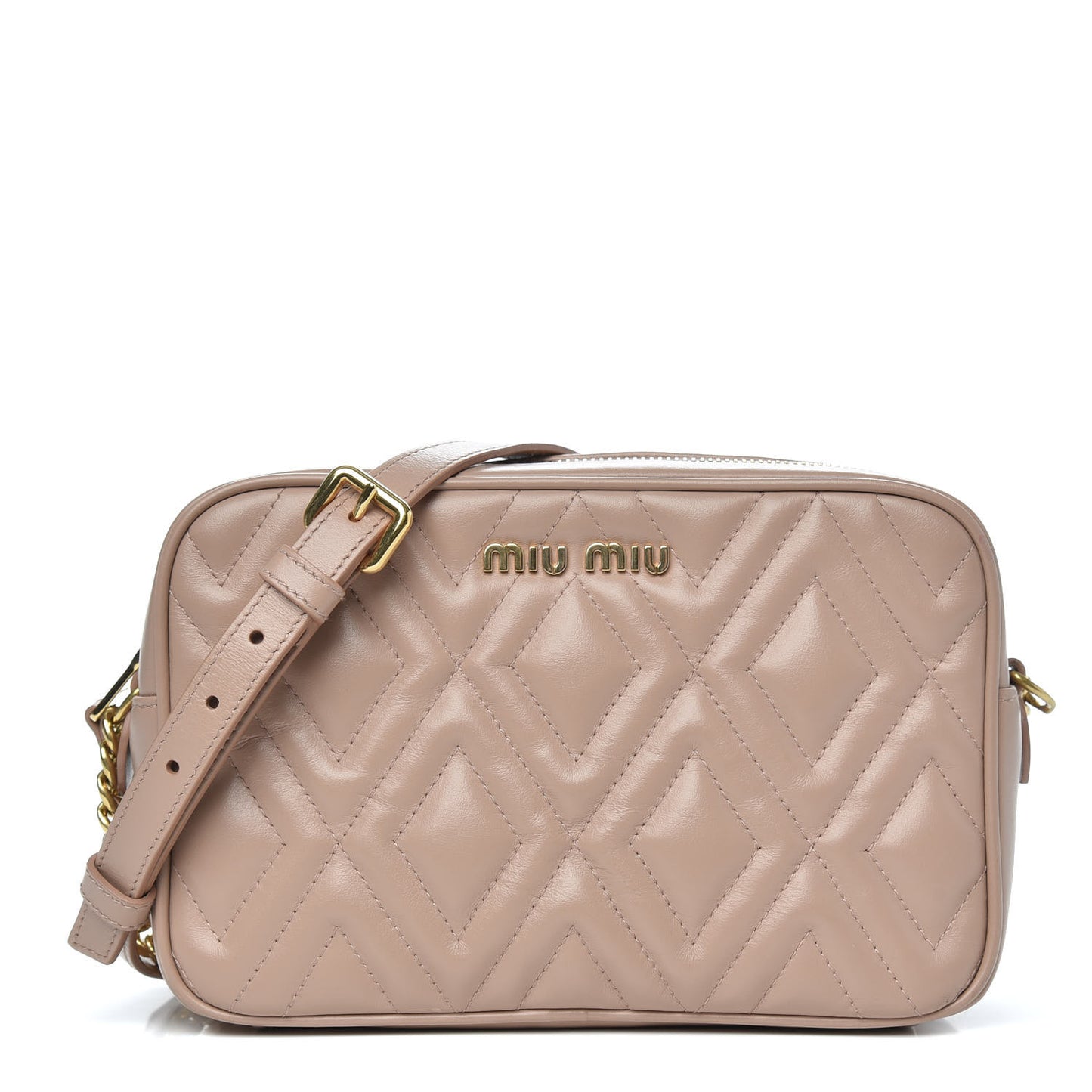 Soft Calf Quilted Camera Bag Cipria