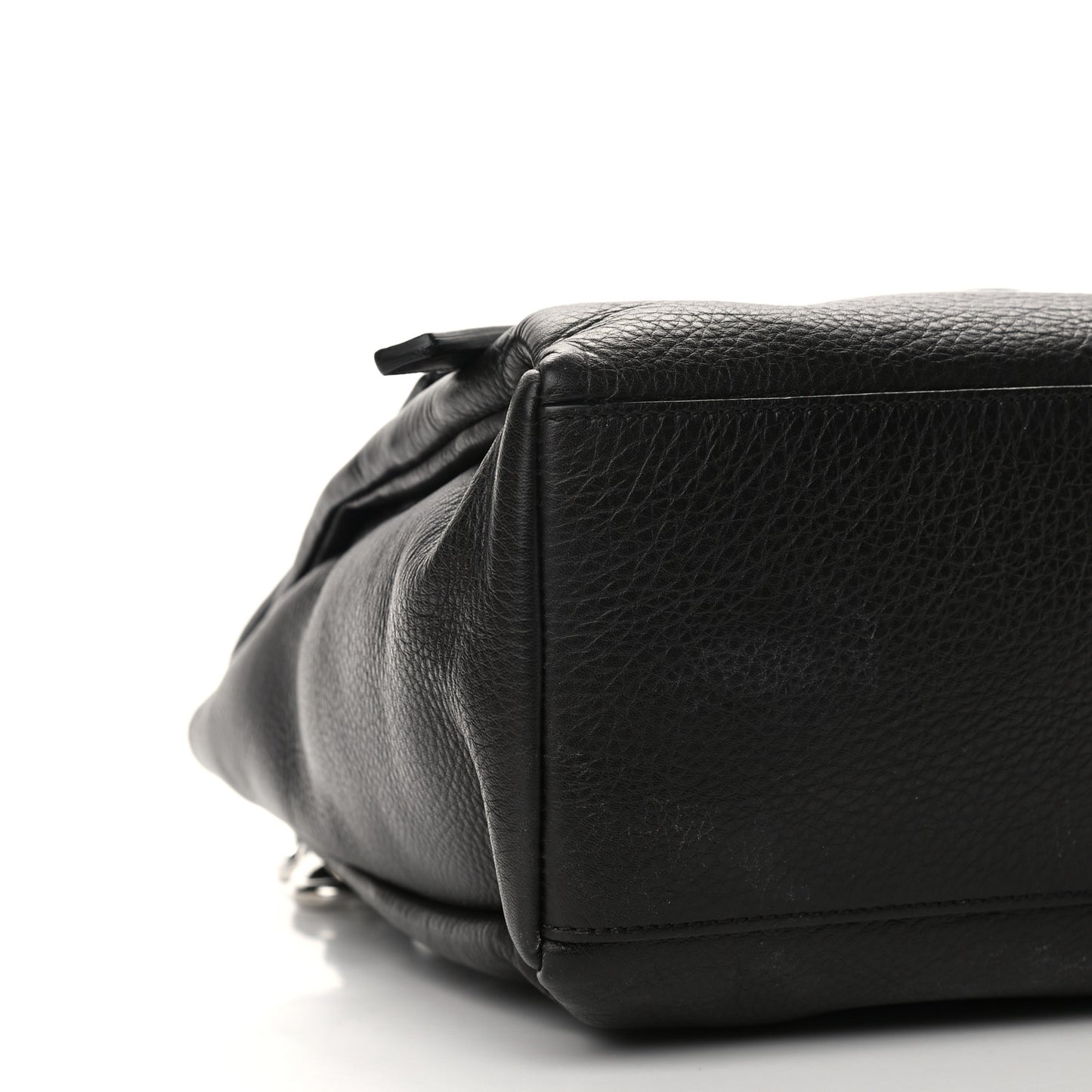 Pebbled Calfskin Small Pandora Pure Flap Bag Black