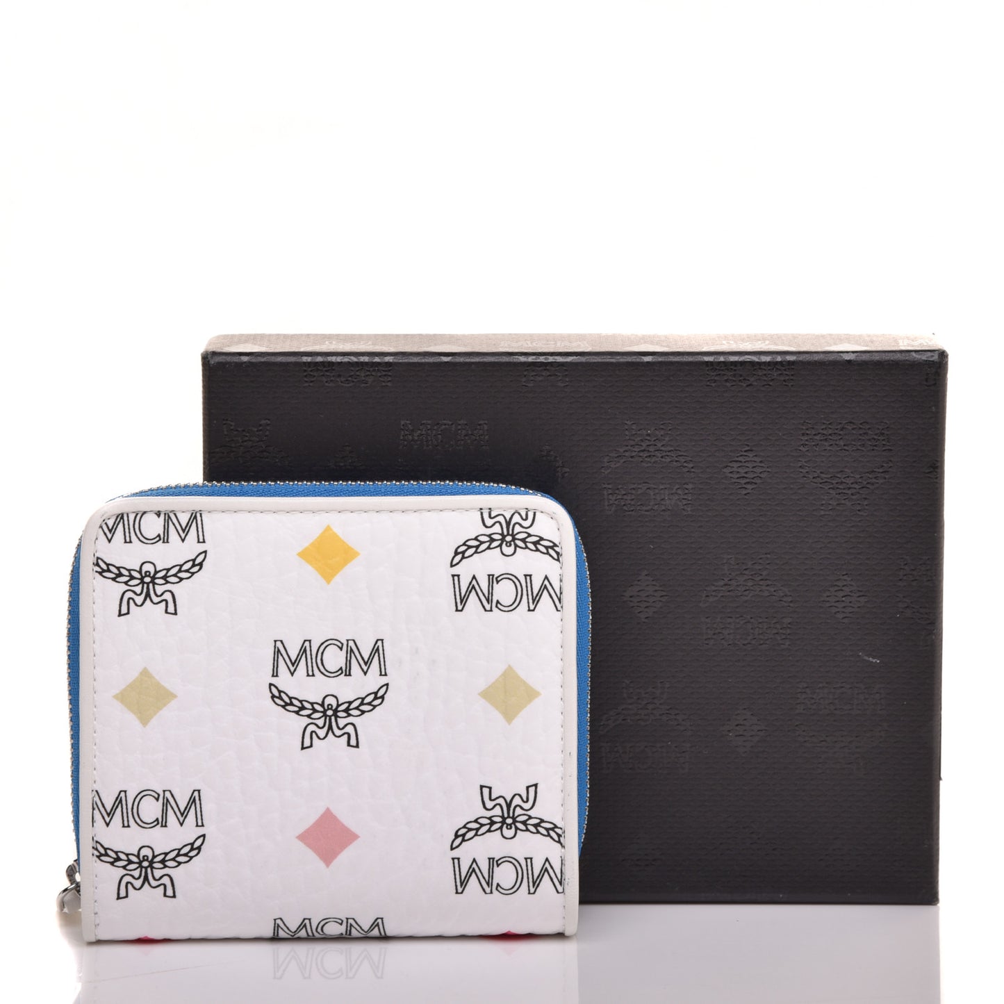 Skyoptic Visetos Mini Zip Around Wallet White