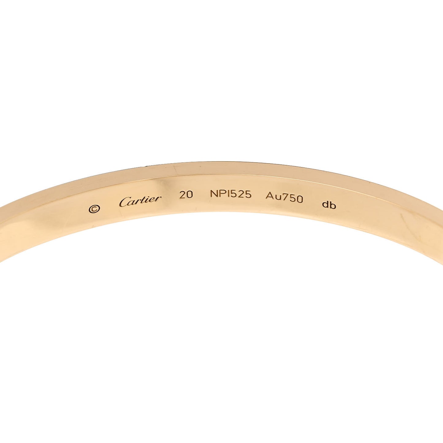 18K Yellow Gold LOVE Bracelet 20
