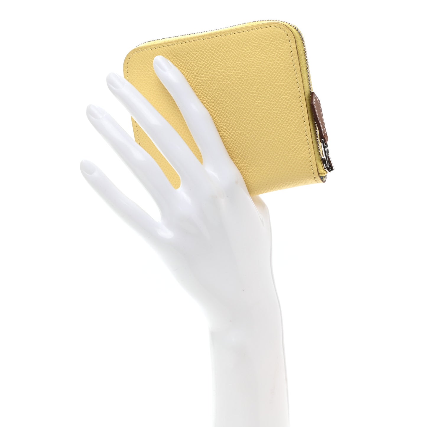 Epsom Silk'In Compact Wallet Jaune Poussin Nata
