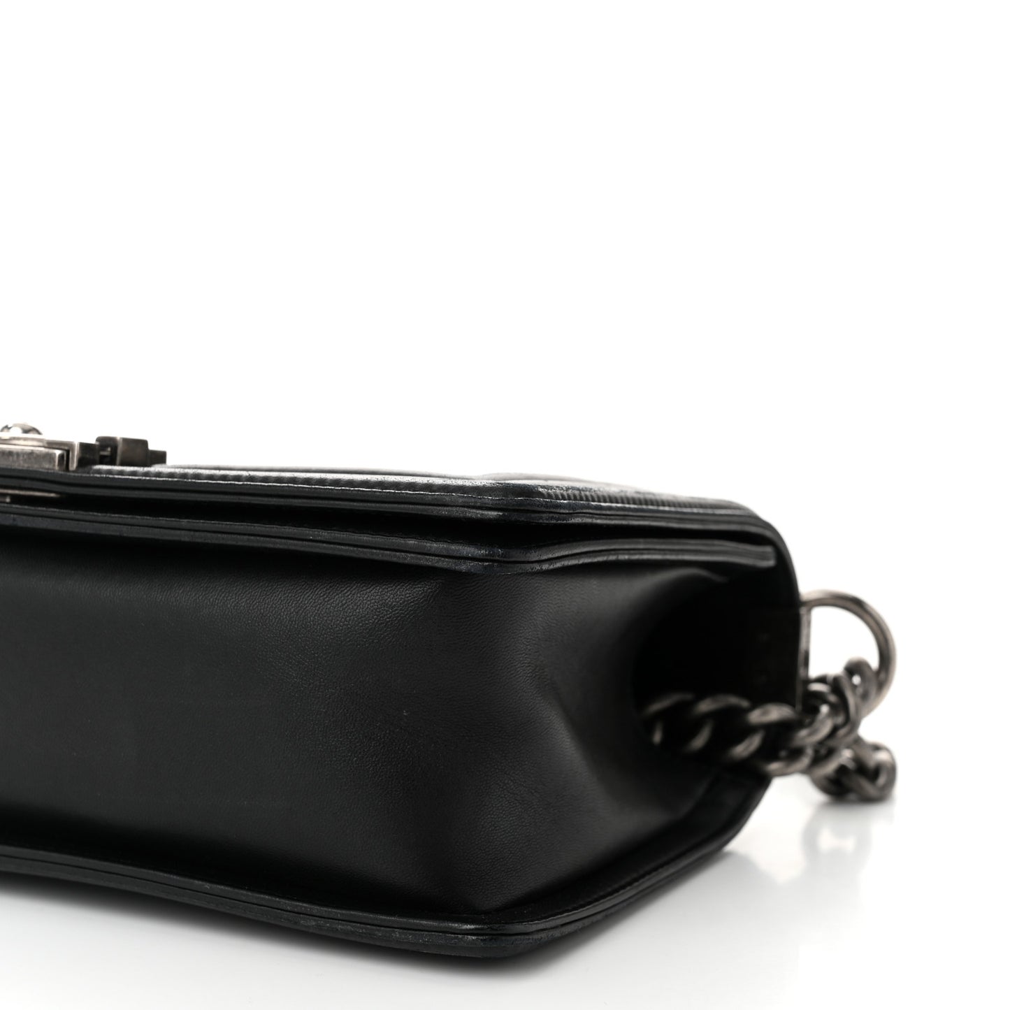 Lambskin Quilted Medium Boy Flap Black