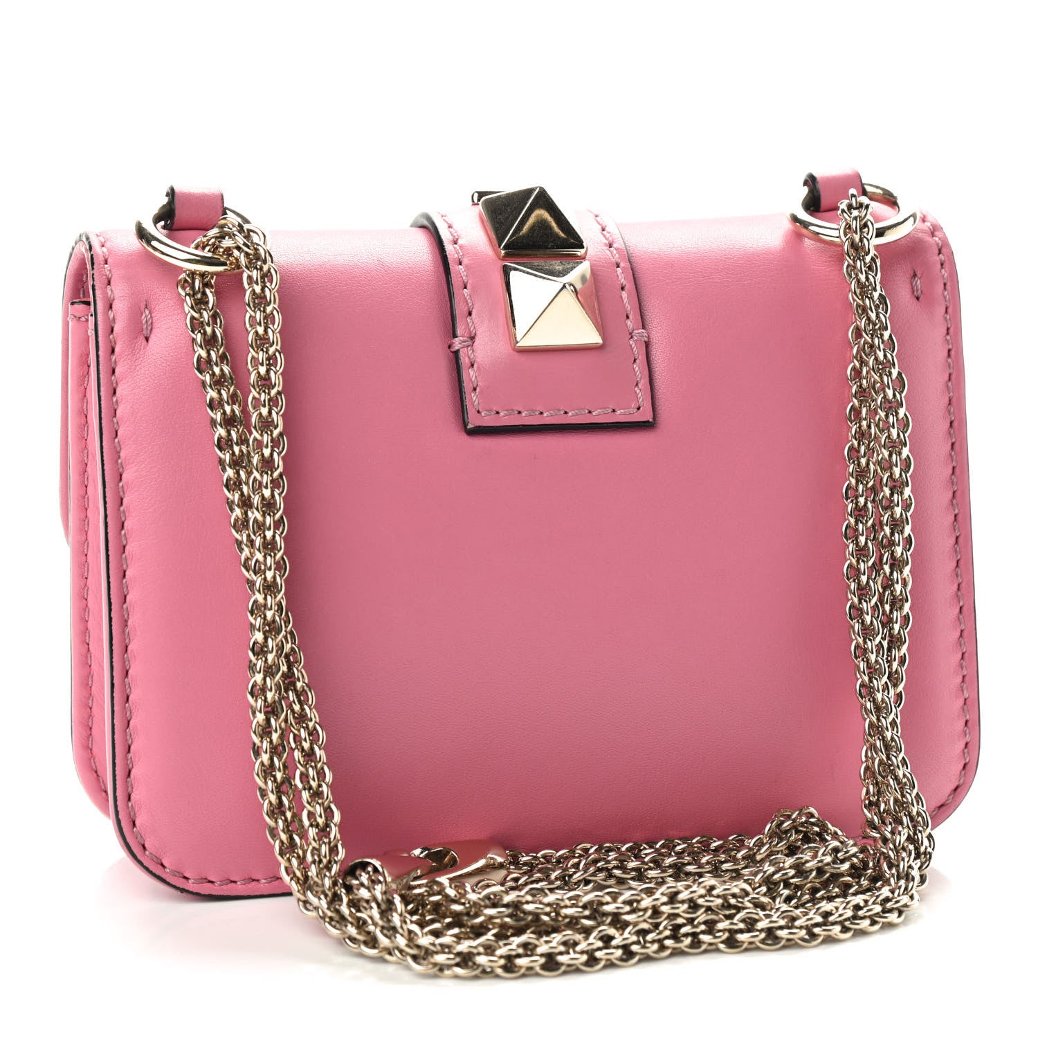 Valentino Garavani Vitello Mini Glam Lock Rockstud Flap Ninphea 2 of 9