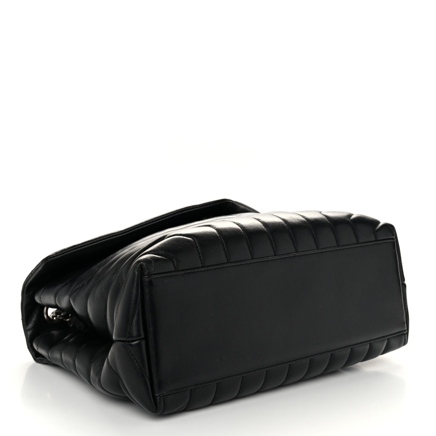 Calfskin Y Quilted Monogram Medium Loulou Chain Satchel Black