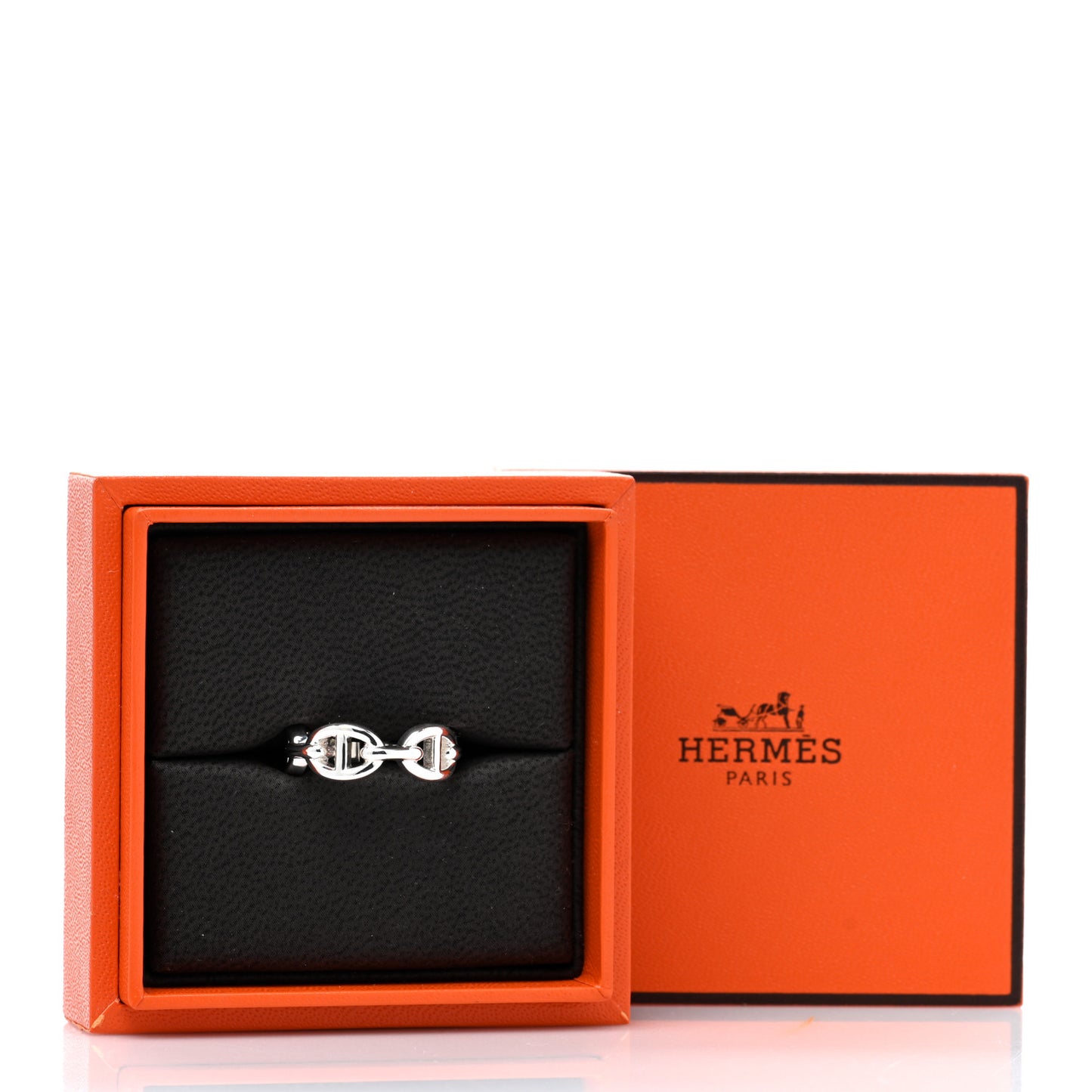 Sterling Silver PM Chaine d'Ancre Enchainee Band Ring 51 5.75