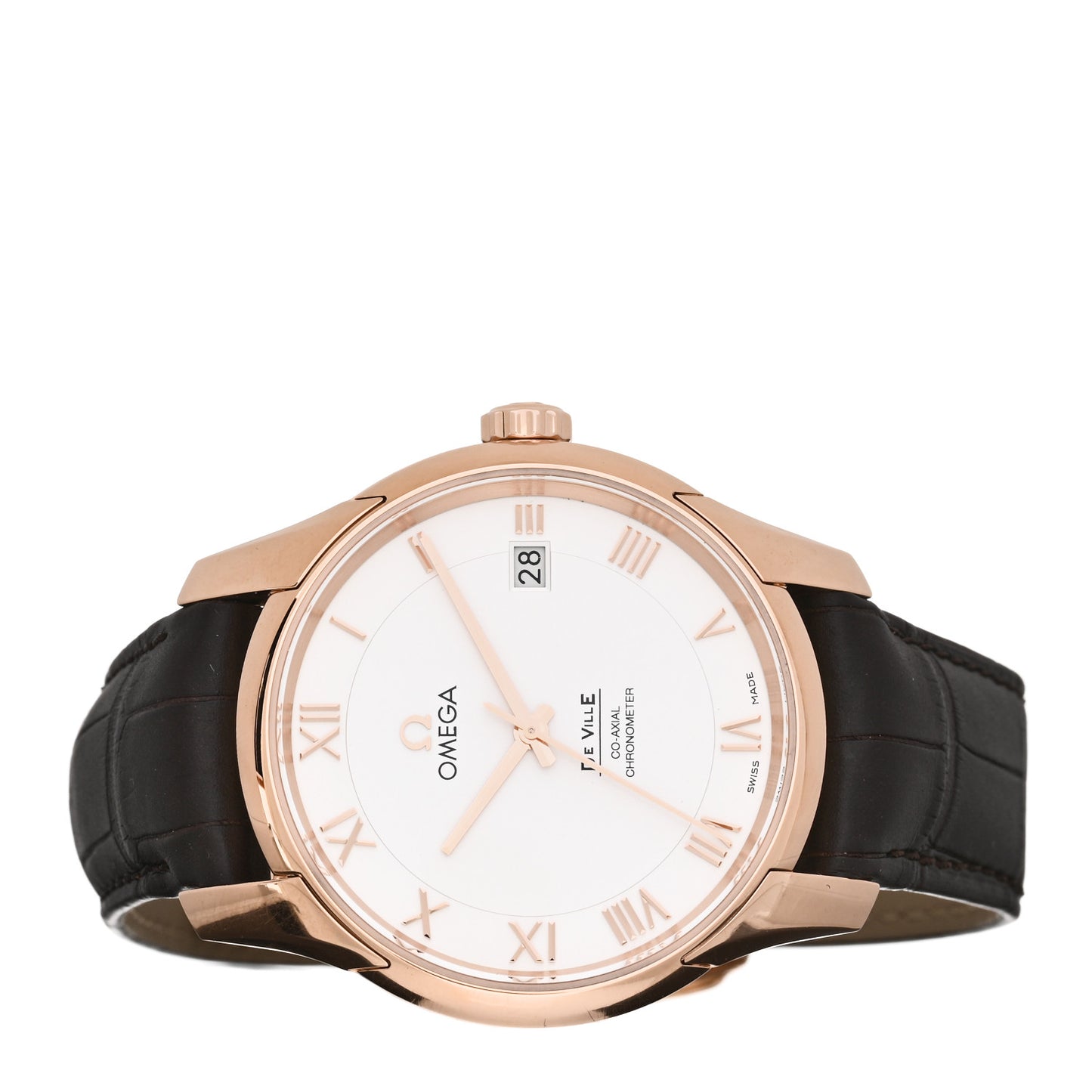 18K Red Gold Alligator 41mm De Ville Co-Axial Automatic Watch 431.53.41.21.02.001