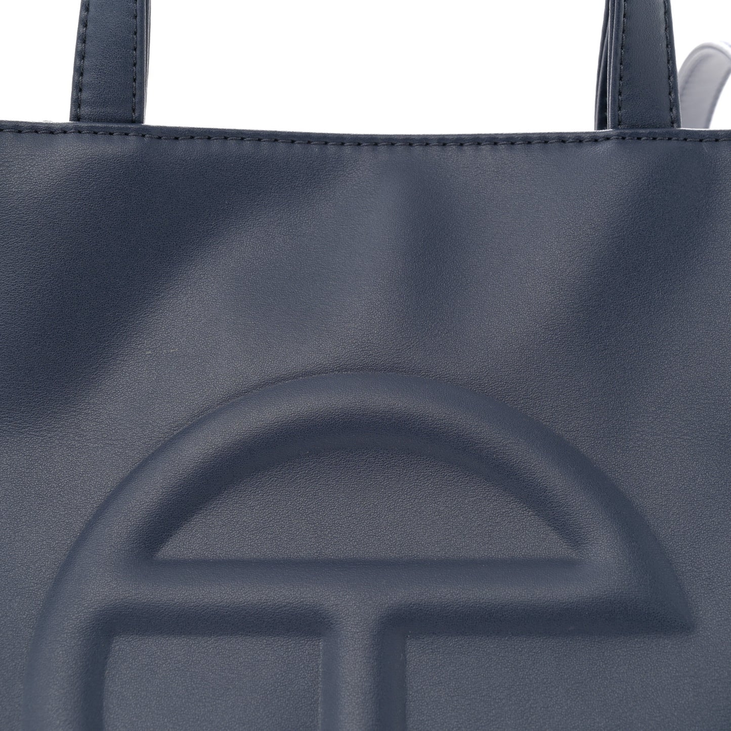 Vegan Leather Medium Shopping Bag Navy