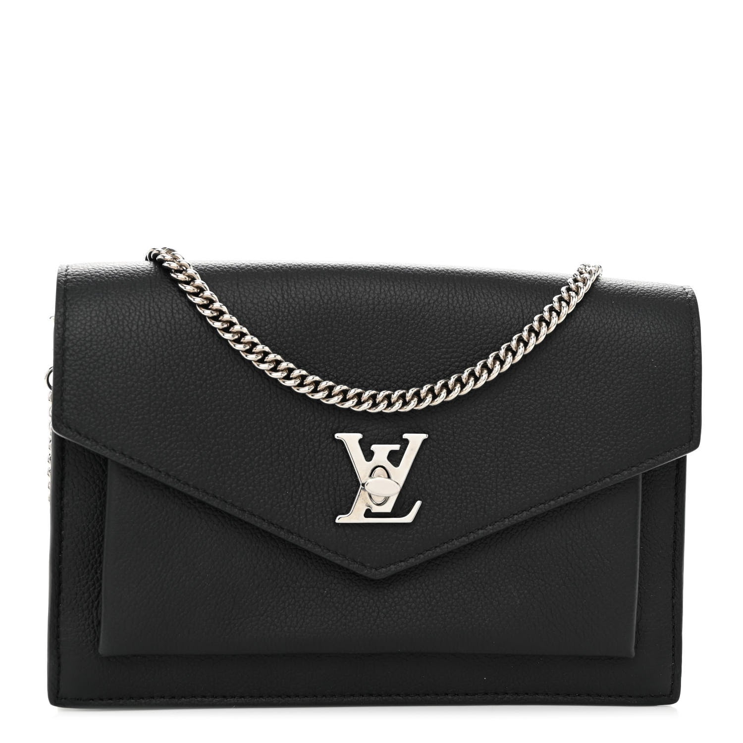 Louis Vuitton Soft Calfskin My Lockme Chain Pochette Black 1 of 9
