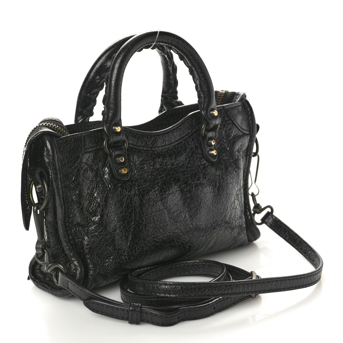 Agneau Classic Gold Hardware Nano City Black