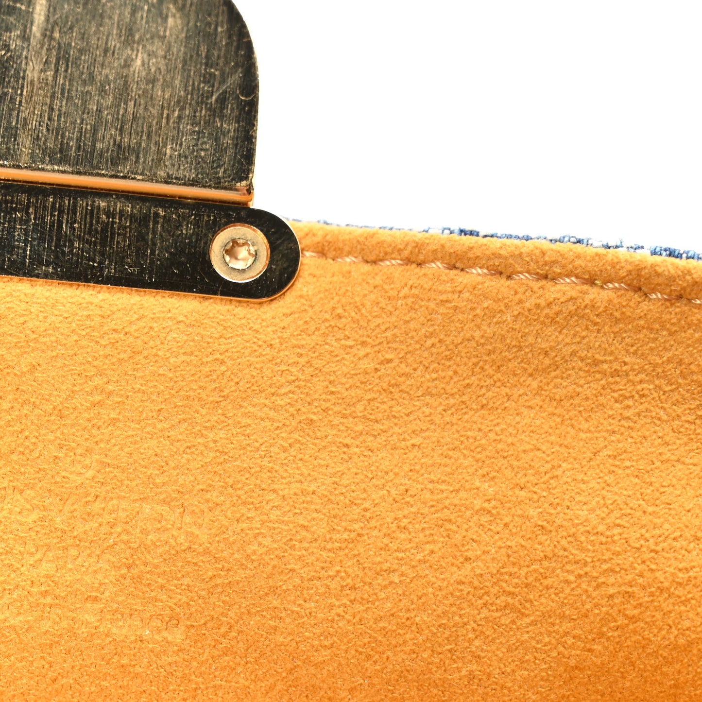 Monogram Denim Pochette Plat Clutch Blue