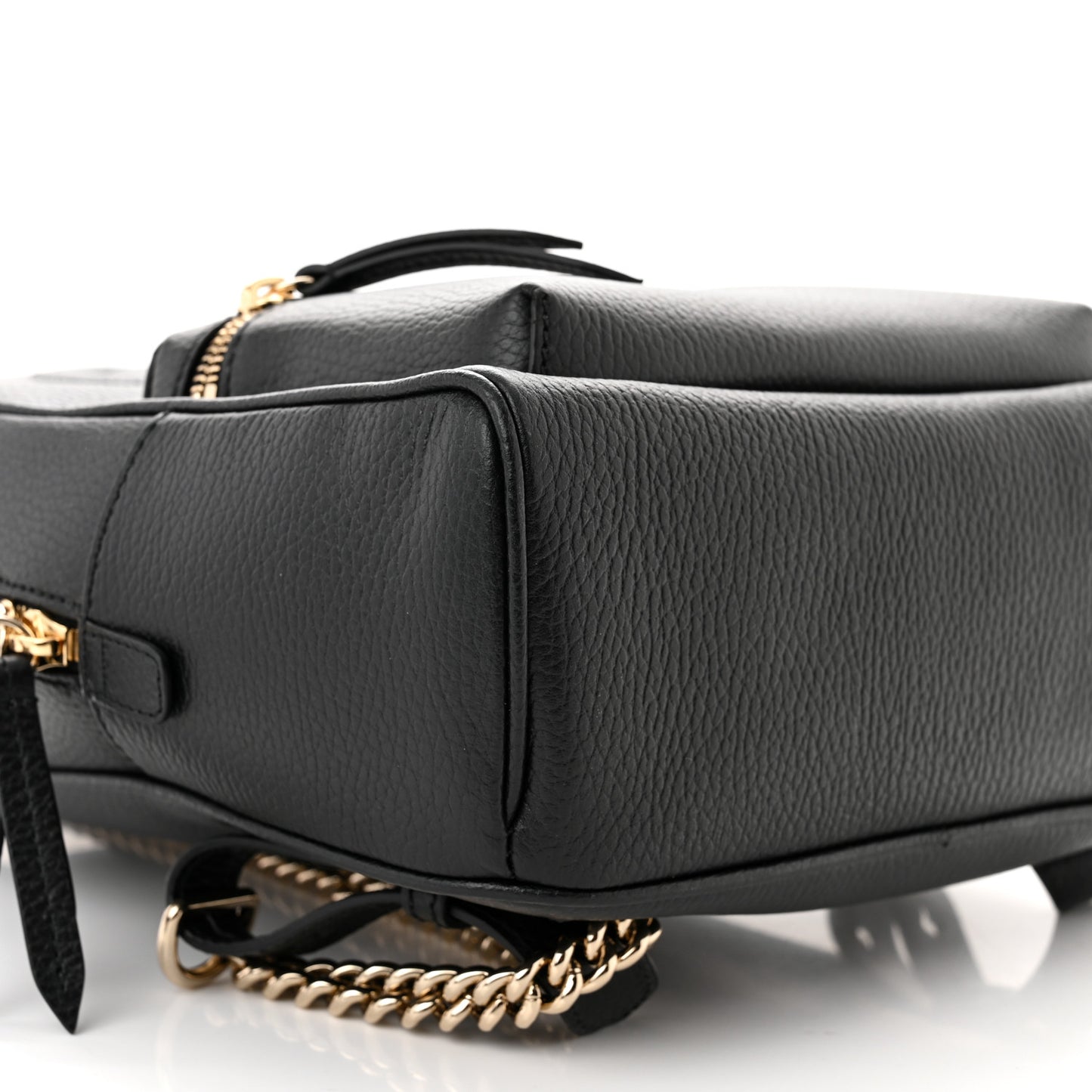 Pebbled Calfskin Soho Chain Backpack Black