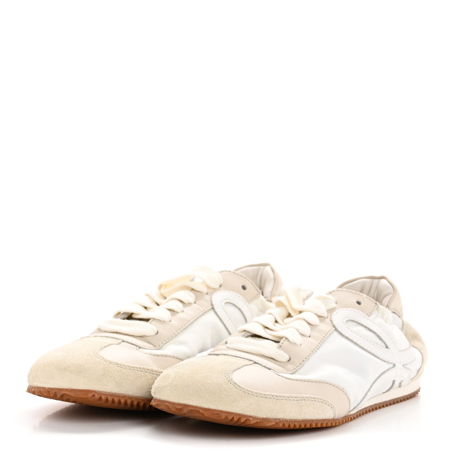 Calfskin Suede Ballet Runner Sneakers 36 White