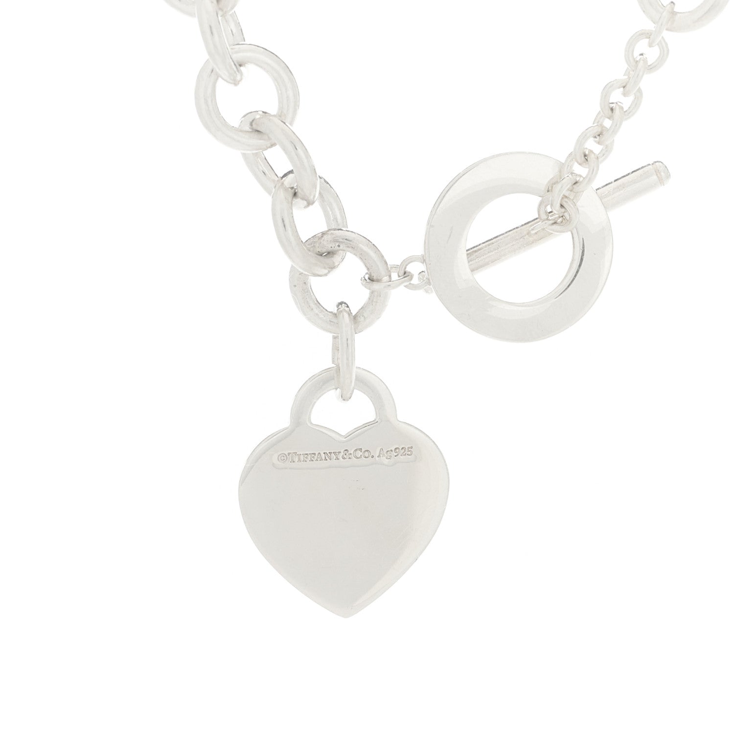 Tiffany Sterling Silver Diamond Return to Tiffany Heart Tag Toggle Necklace 4 of 4